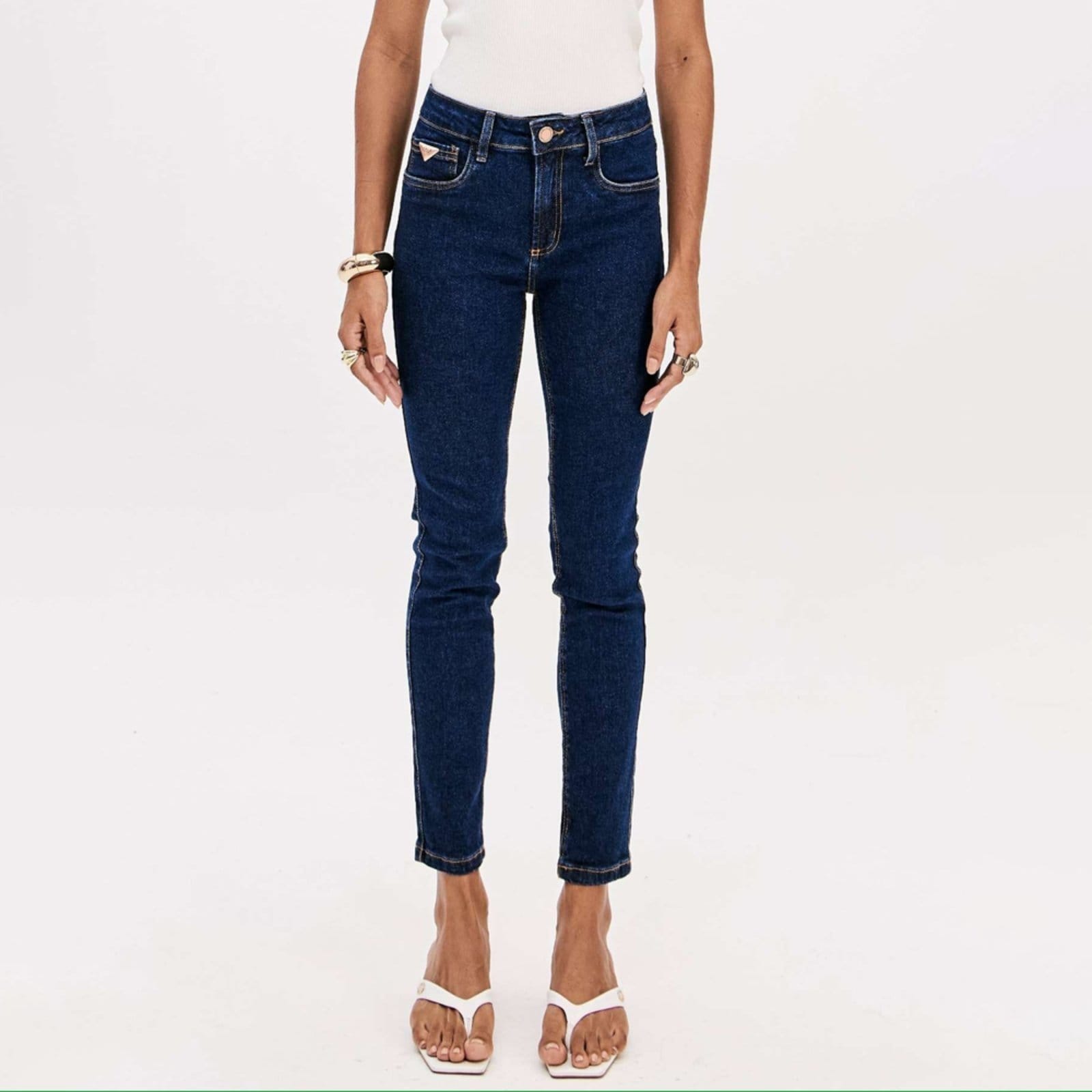 Vista principal Calça Jeans Lança Perfume Diana Skinny Ah Pr26 Feminino Lança Perfume azul