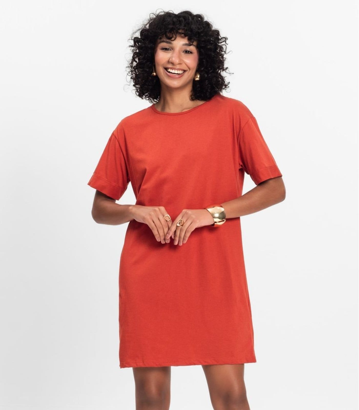 Vista 2 Camisola Feminina Lisa Select Select laranja