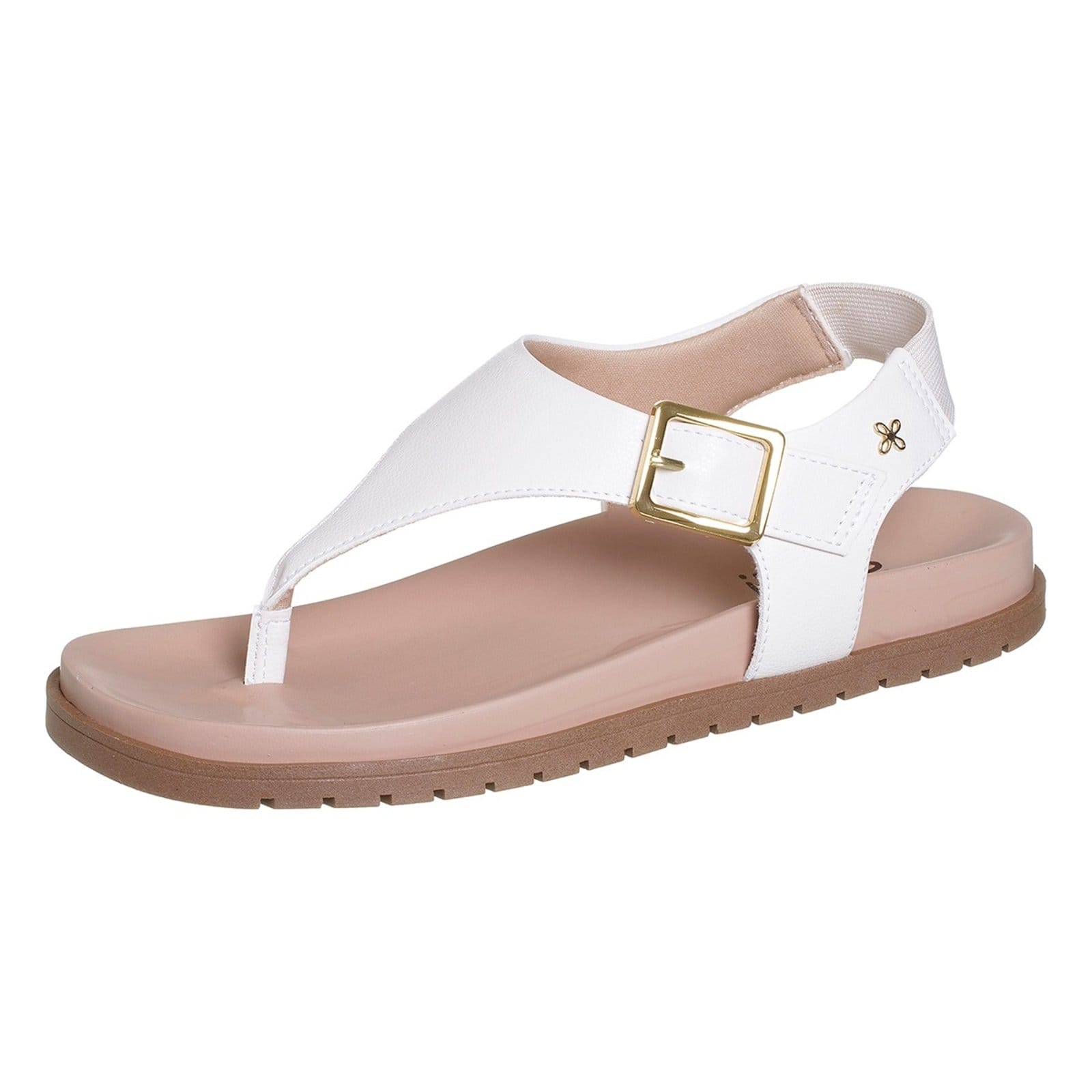 Vista principal Sandália Feminina Fivela Flatform Softli Conforto Floater lux Angipé off-white