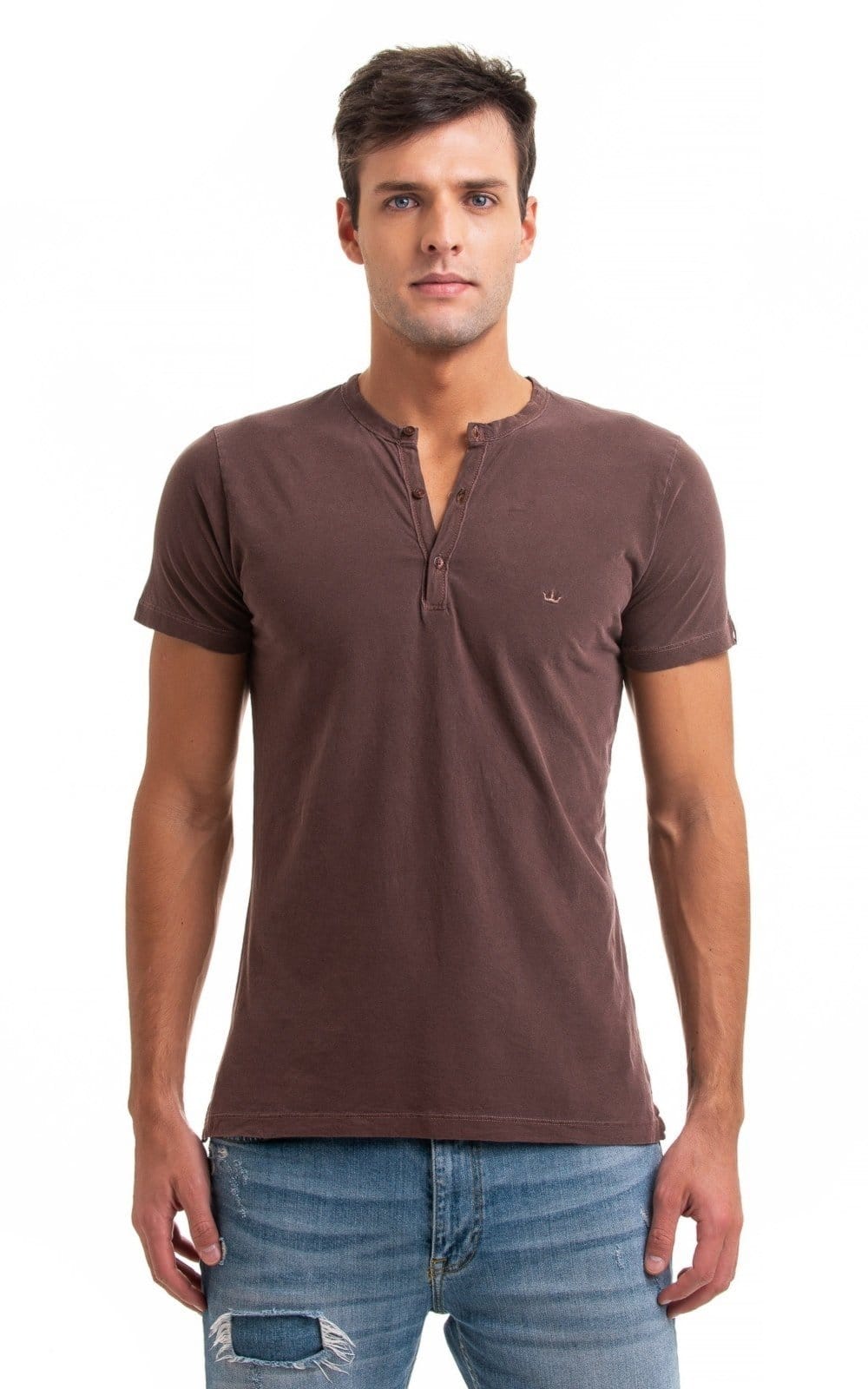 Camiseta Henley Aburguesia Slim Fit Cevada