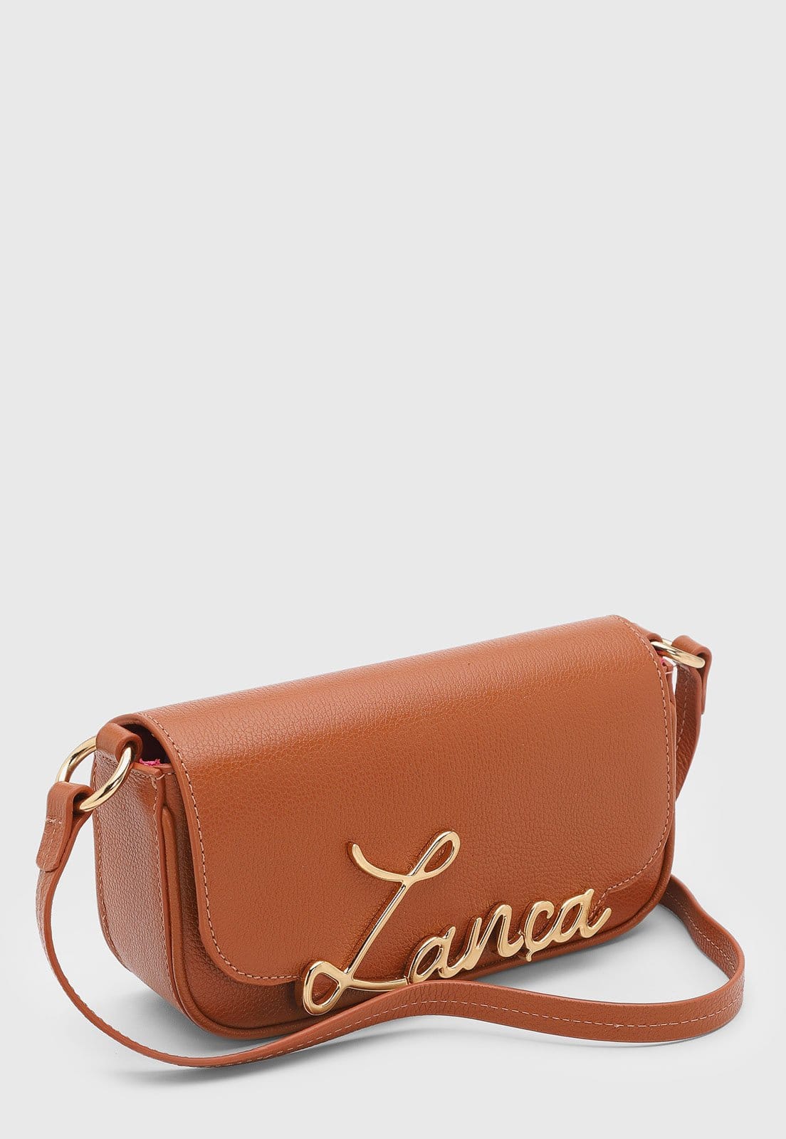 Vista 2 Bolsa Feminina Lança Perfume Logo Metalizado Lança Perfume caramelo