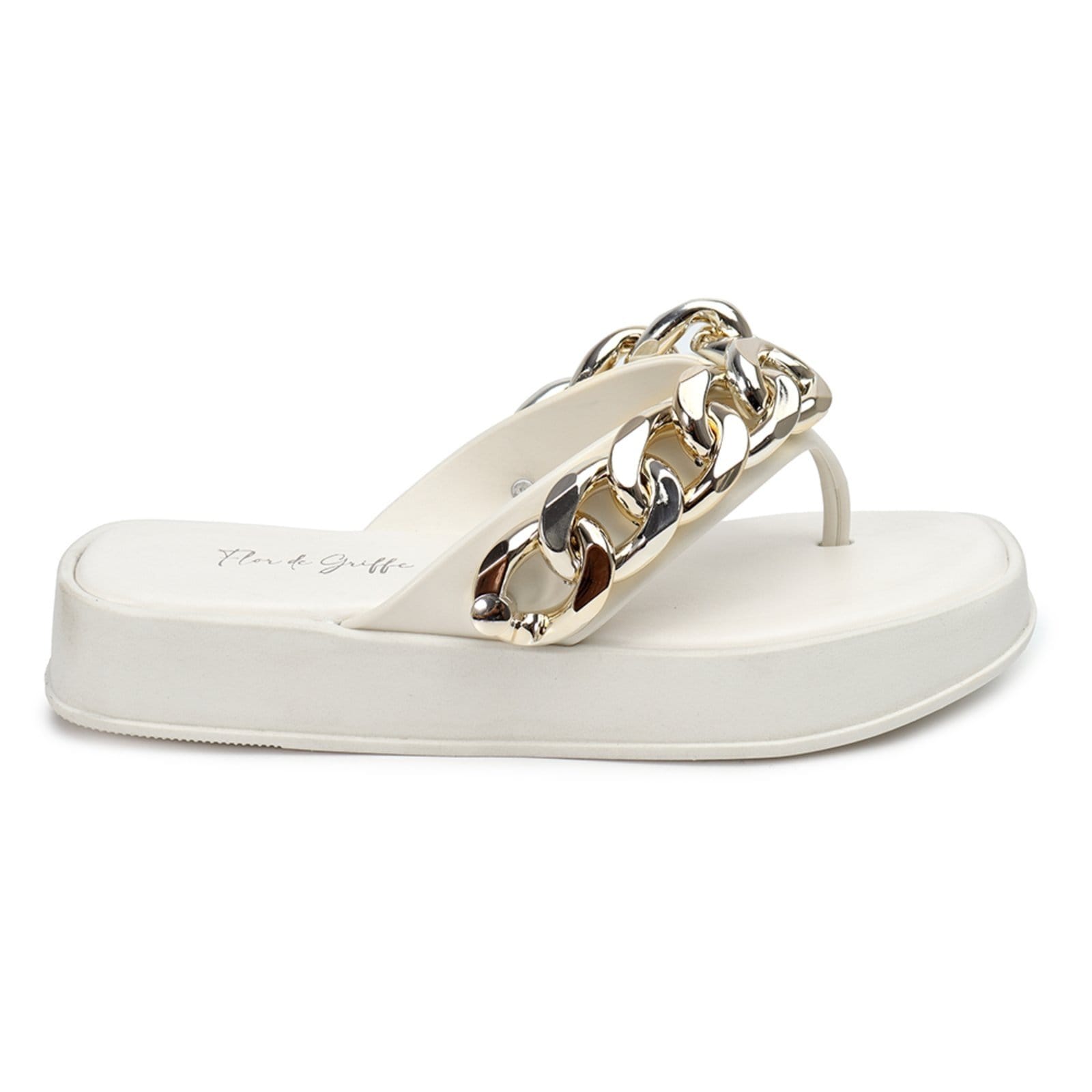 Vista 2 Tamanco Flor de Griffe Corrente Off White F G FLOR DE GRIFFE off-white white