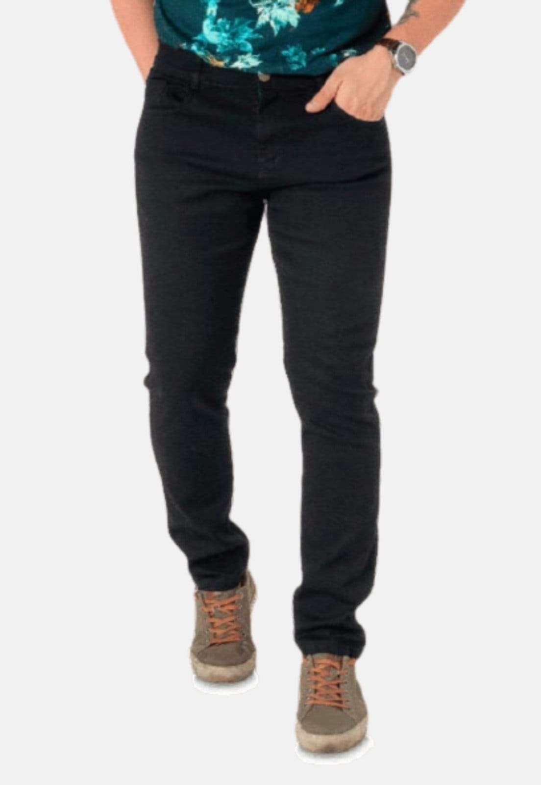 Calça Jeans Tradicional Elastano Preta