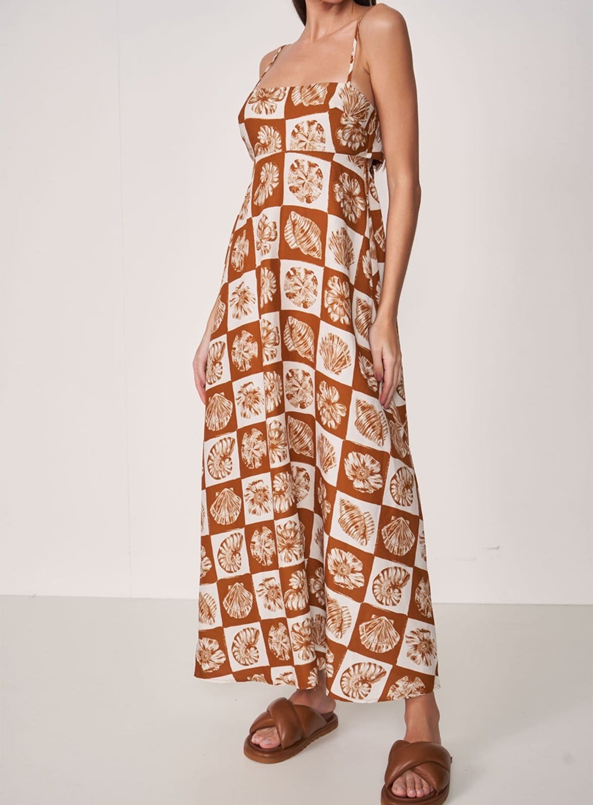 Vestido Midi Conchas Com Linho Yara Colcci