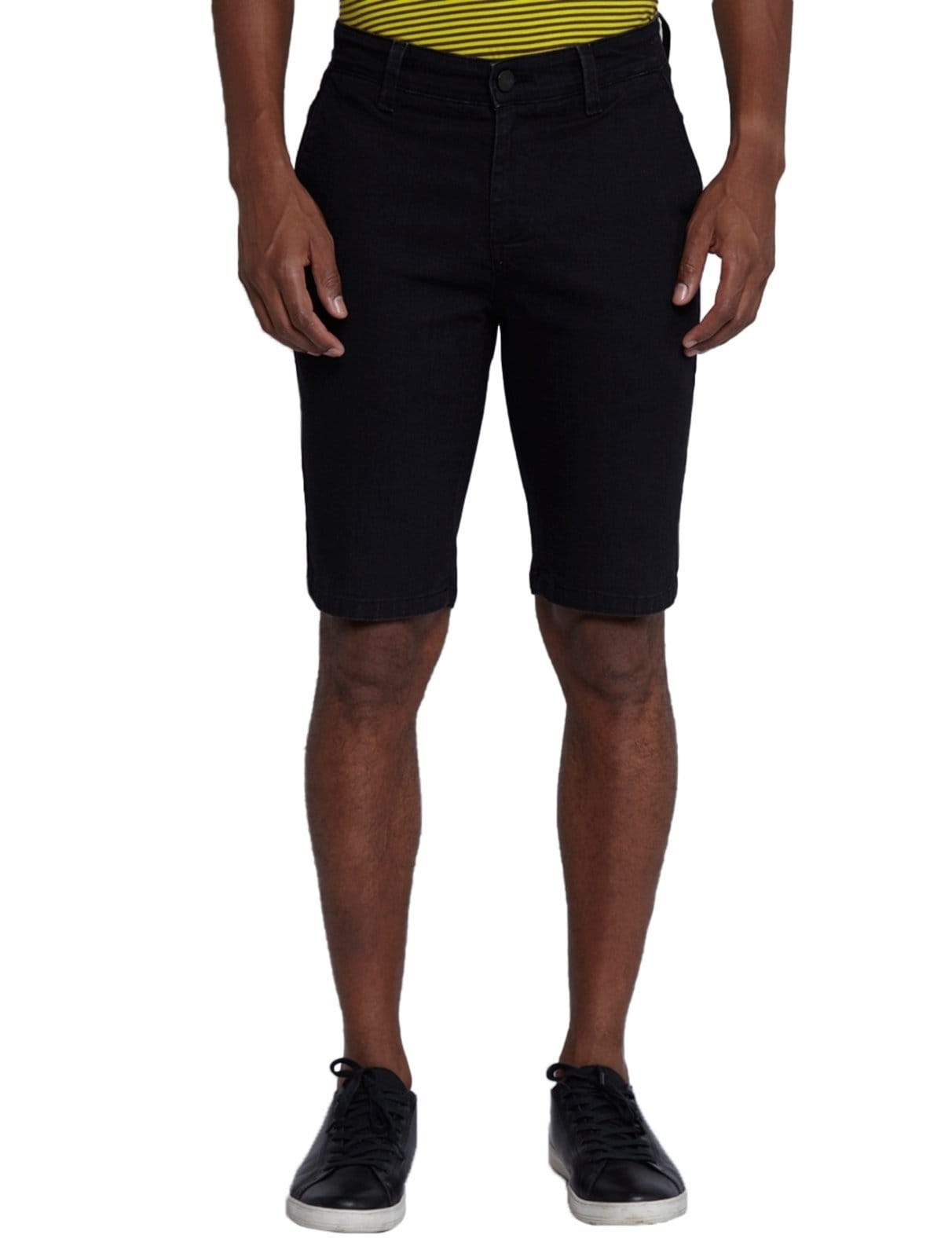 Vista principal Bermuda Dudalina Jeans Masculina Stretch Bolso-Faca Black Preta Dudalina preto black