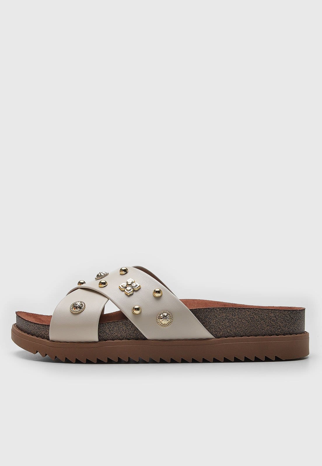 Vista principal Rasteira Papete Moleca Tachas Off-White MOLECA off-white white