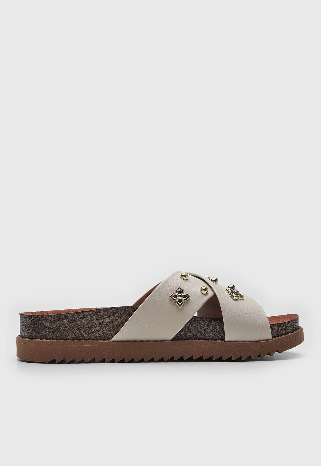 Vista 2 Rasteira Papete Moleca Tachas Off-White MOLECA off-white white