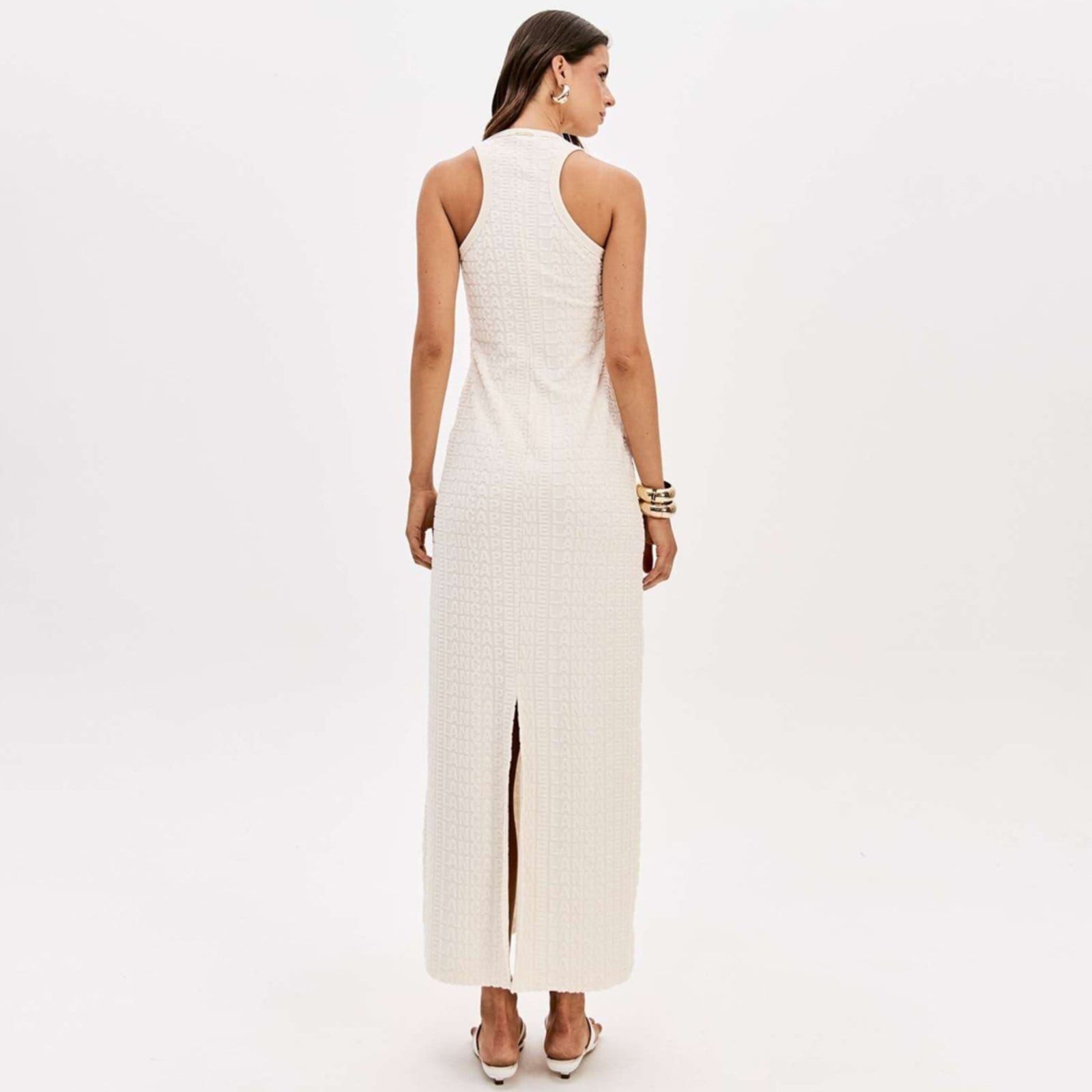 Vista 2 Vestido Super Mid Lança Perfume Evasê Pr26 Feminino Lança Perfume bege