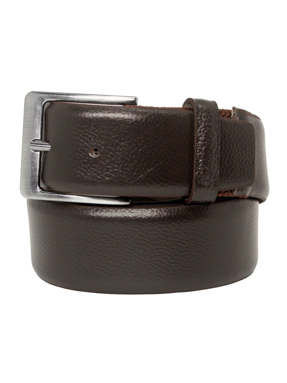 Cinto Masculino Fasolo Couro Legítimo Comfort Social Fivela Largo Expansível Café Fivela Prata - 2