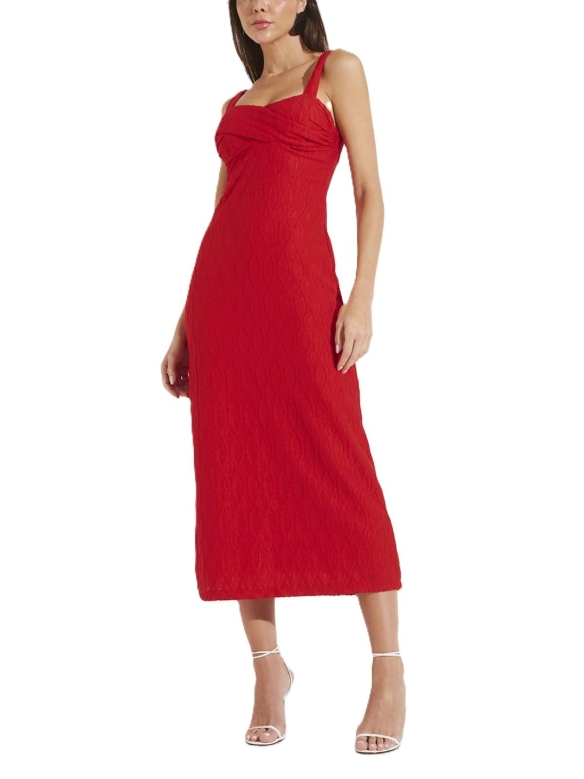 Vista principal Vestido Forum Midi Regata Forum vermelho