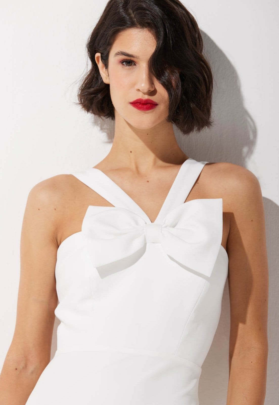 Vista 2 Vestido Alfaiataria Traymon Com Laço Off White Traymon off-white white