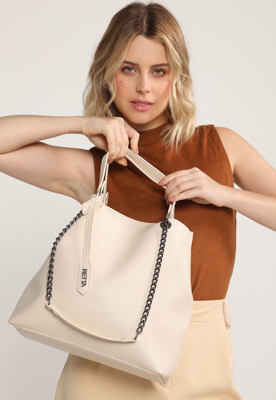 Bolsa Feminina Retta Valentina Corrente Off-White