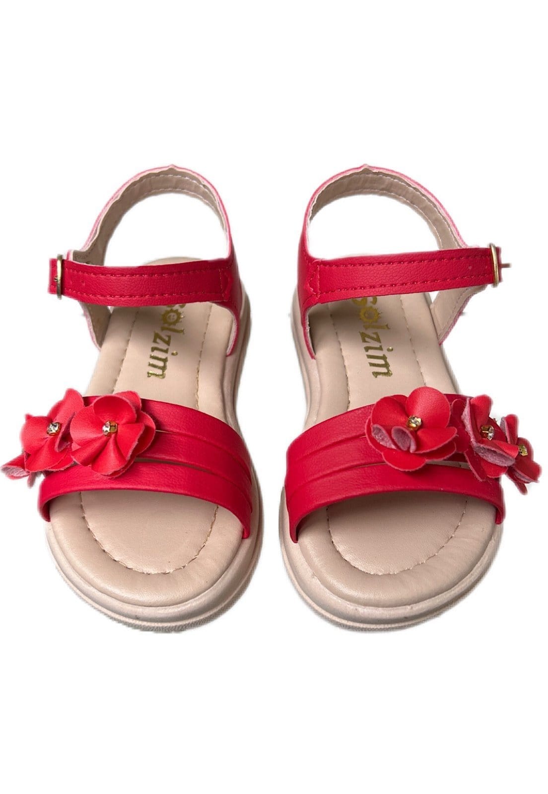 Vista 2 Infantil - Sandalia menina Tiras de flor para meninas Solzim Vermelha SOLZIM CALÇADOS vermelho