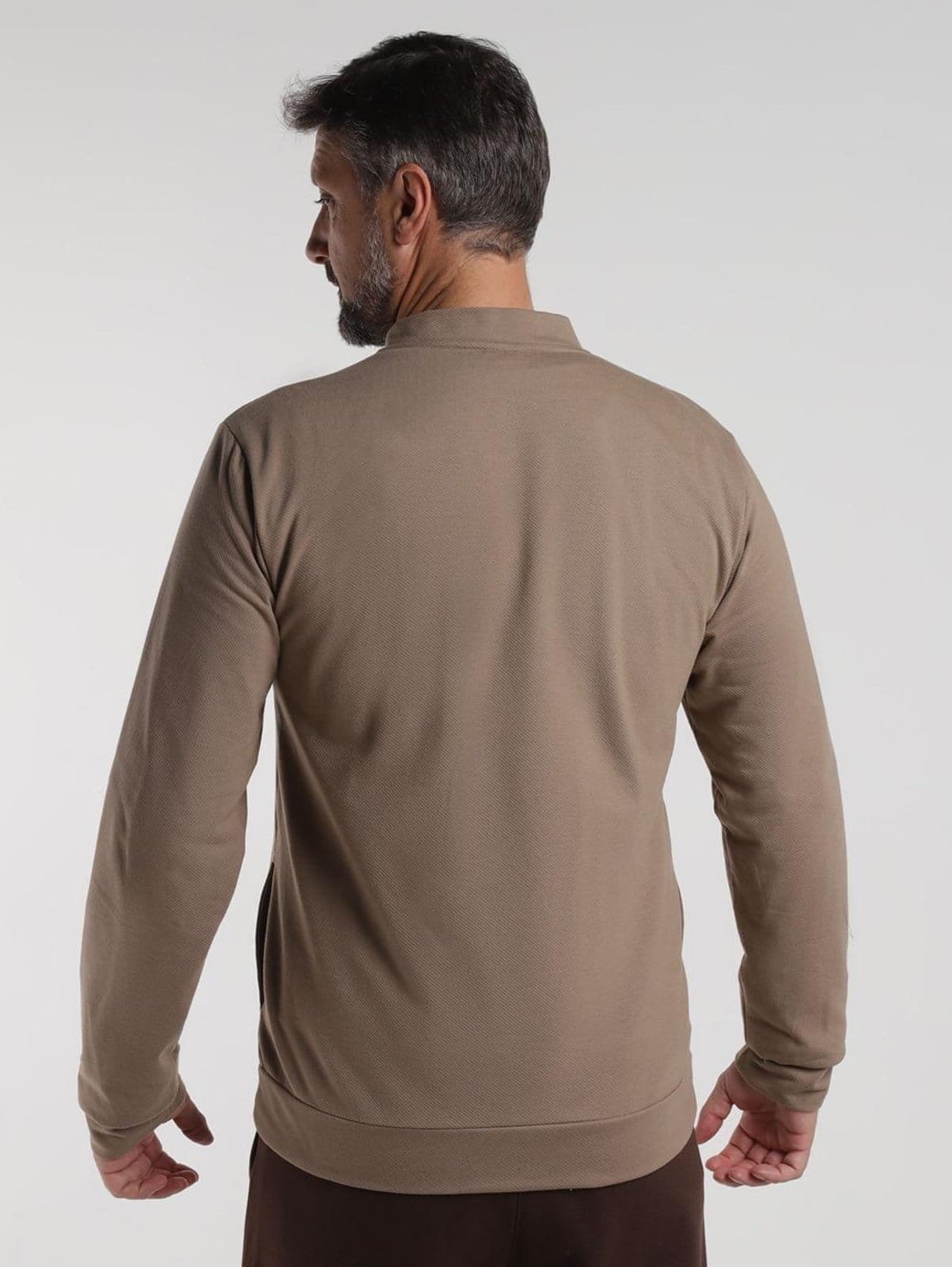 Vista 2 Jaqueta Moletinho Sarjado Masculina CAQUI DZero marrom caqui