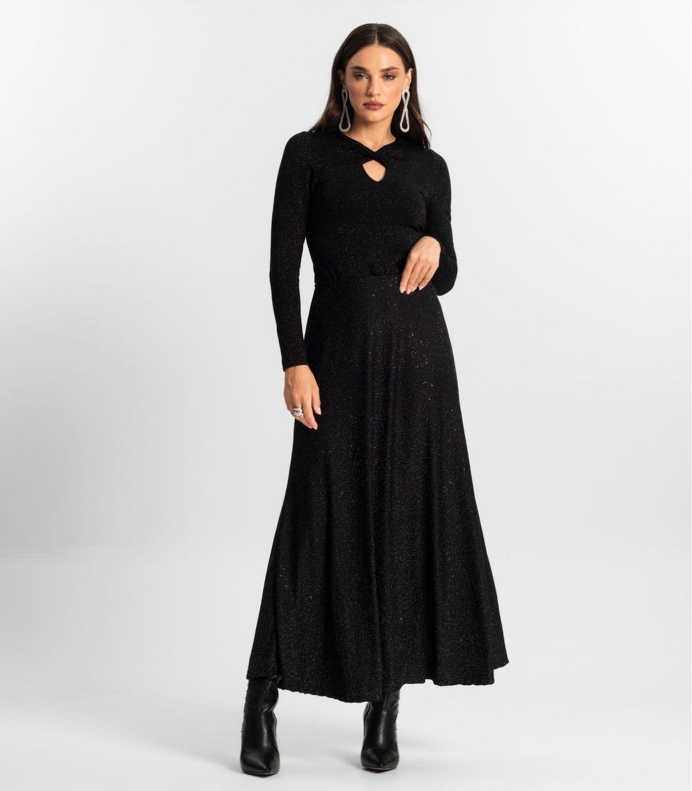 Vista principal Saia Midi Endless Endless preto