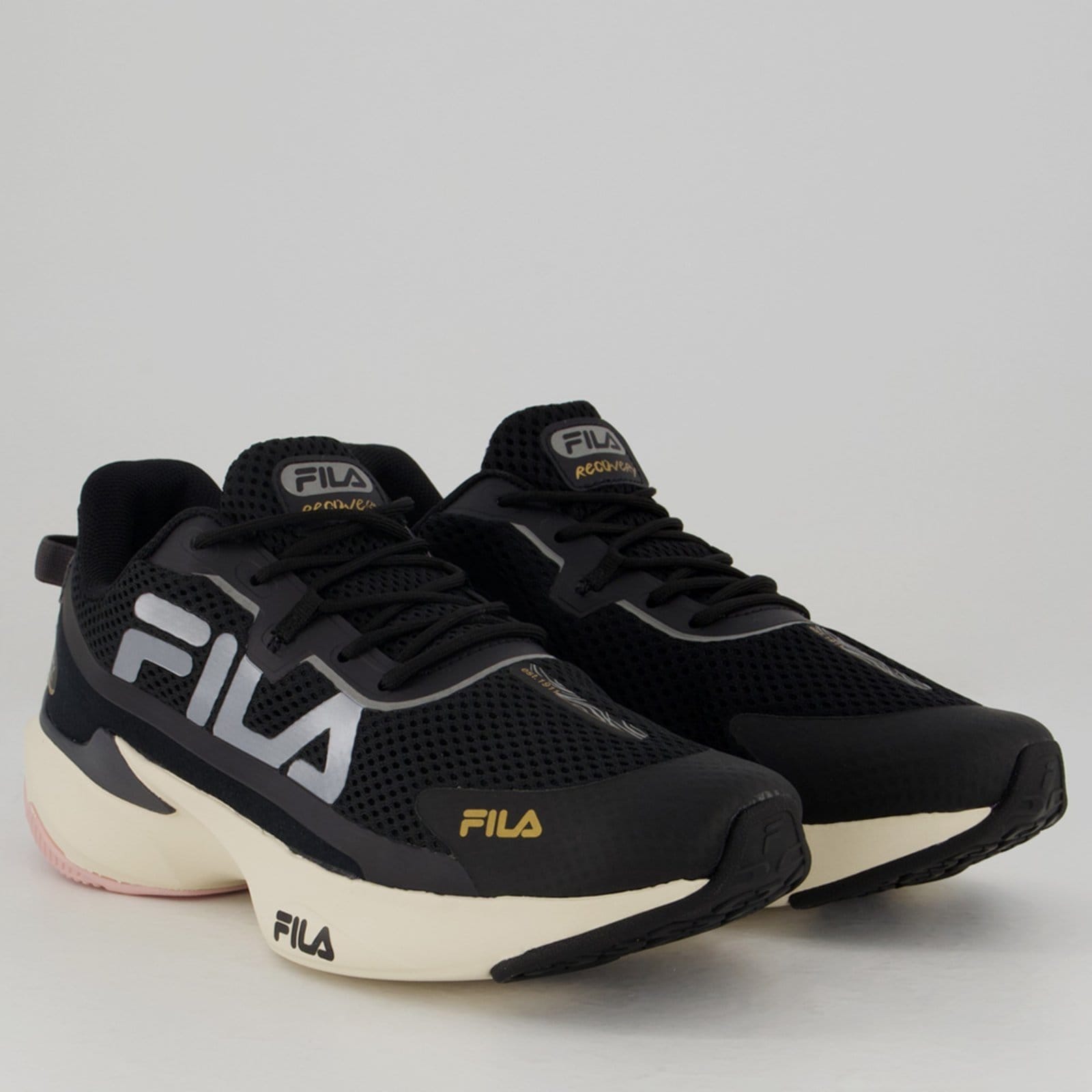 Vista 2 Tênis Fila Recovery Feminino e Branco Umbro preto