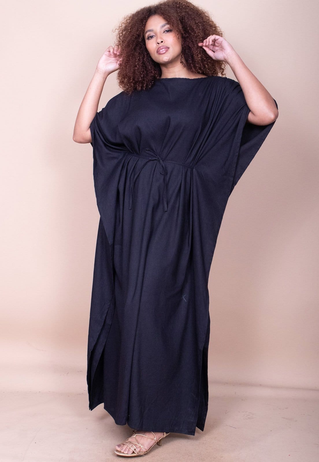 Vista 2 Vestido Longo Cabanafree Linho com Viscose Cabanafree preto