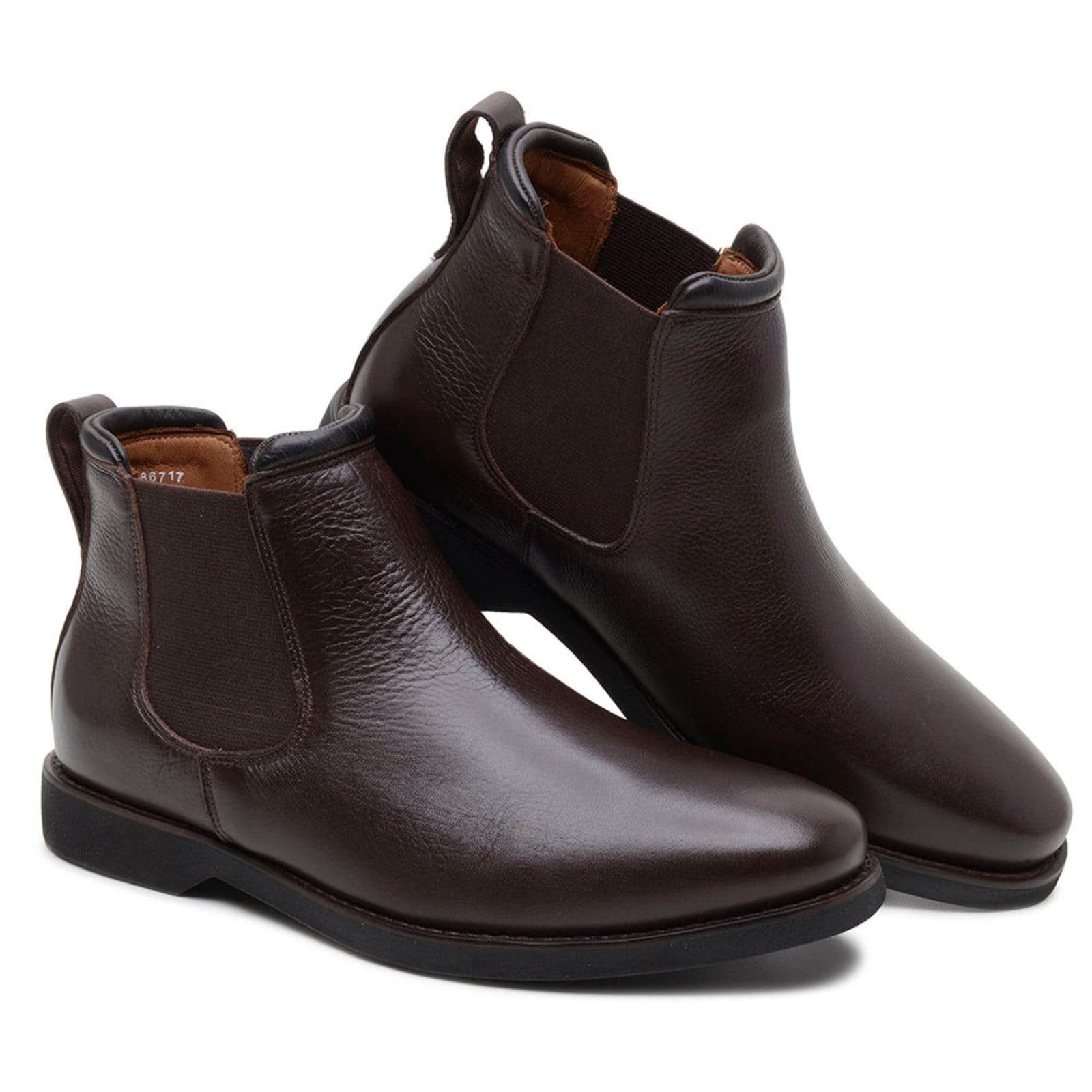 Bota Masculina Social Anna Andrade Chelsea Em Couro Lisa Clássica Urbana Versátil Conforto