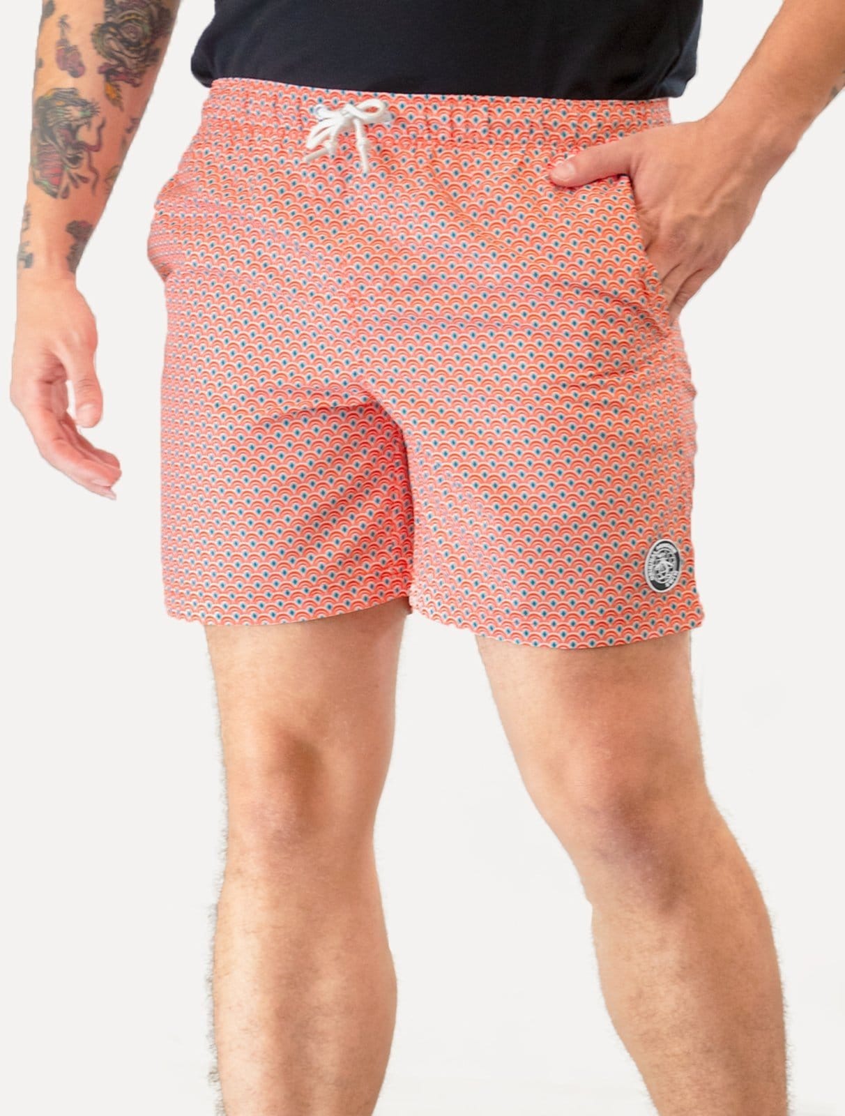 Short Original Penguin Masculino D Água Ethnic Print Coral