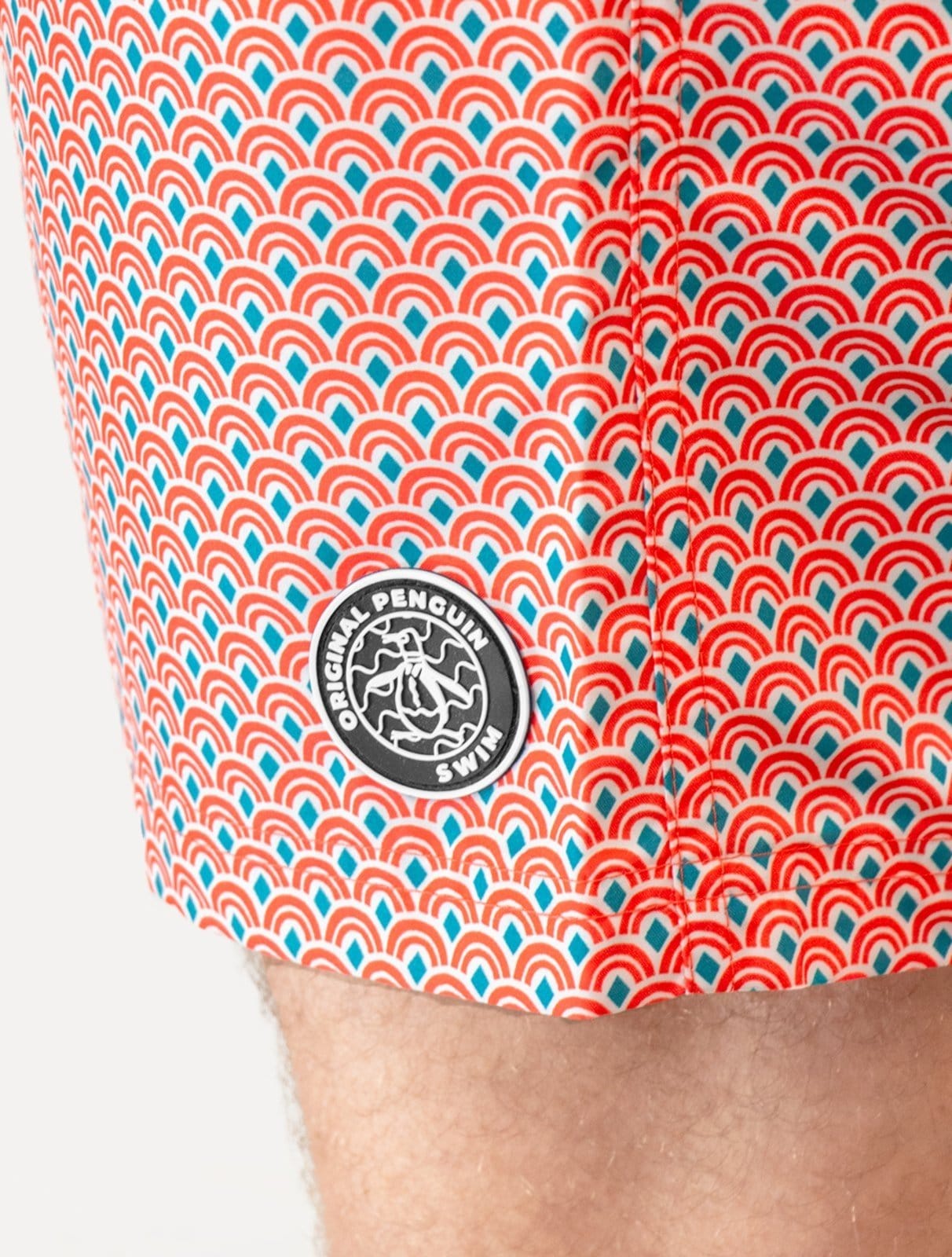 Vista 2 Short Original Penguin Masculino D Água Ethnic Print Coral Original Penguin laranja coral