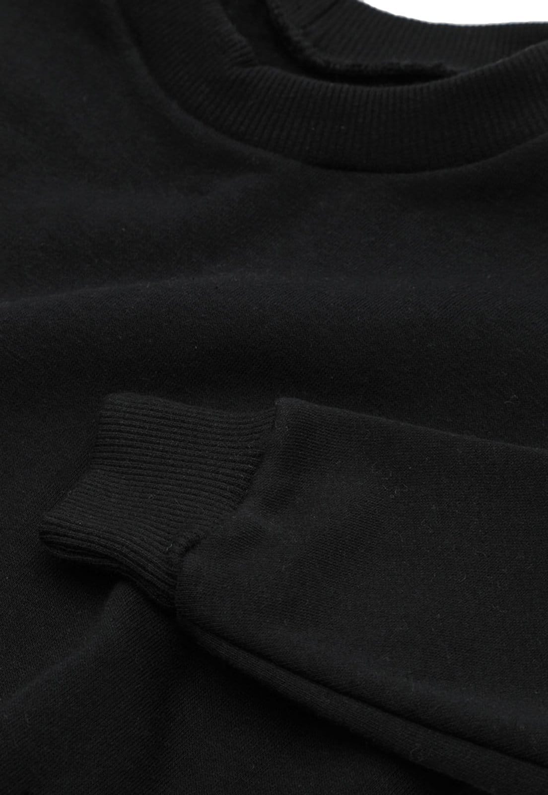 Vista 2 Moletom Gola Redonda Feminino Flanelado Estampa Califórnia Tropical Benellys preto