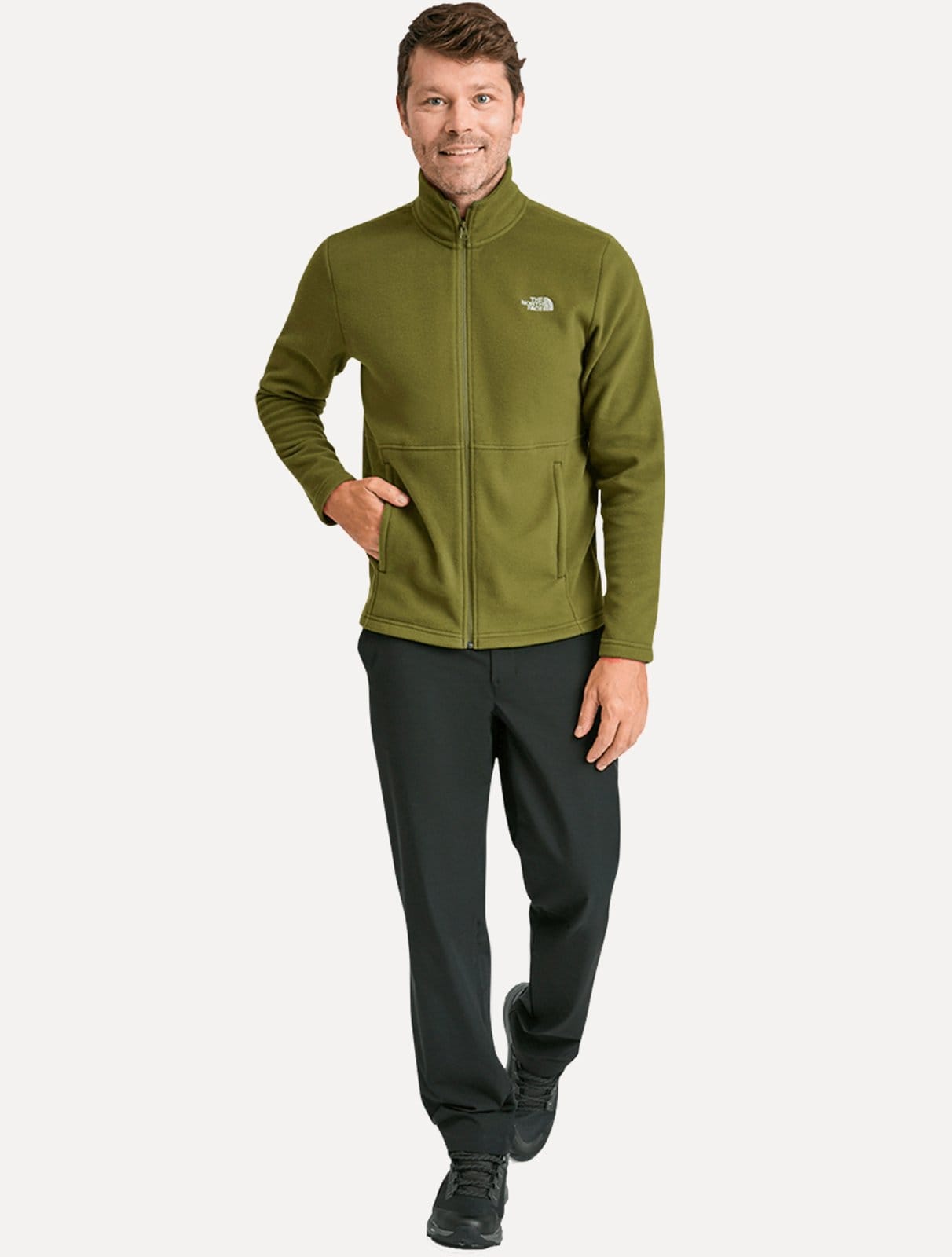 Vista 2 Blusa The North Face Masculina Fleece TKA 100 Glacier Full Zip The North Face verde oliva