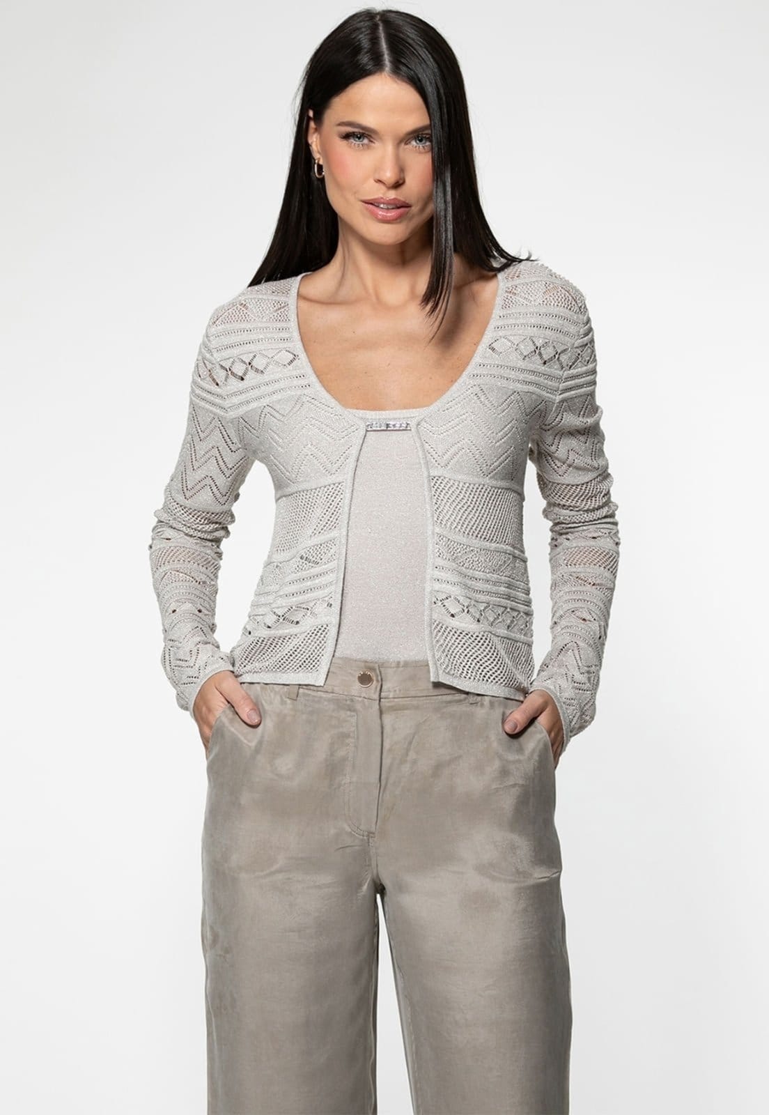 Cardigan Guess Tricot Vazado Eco