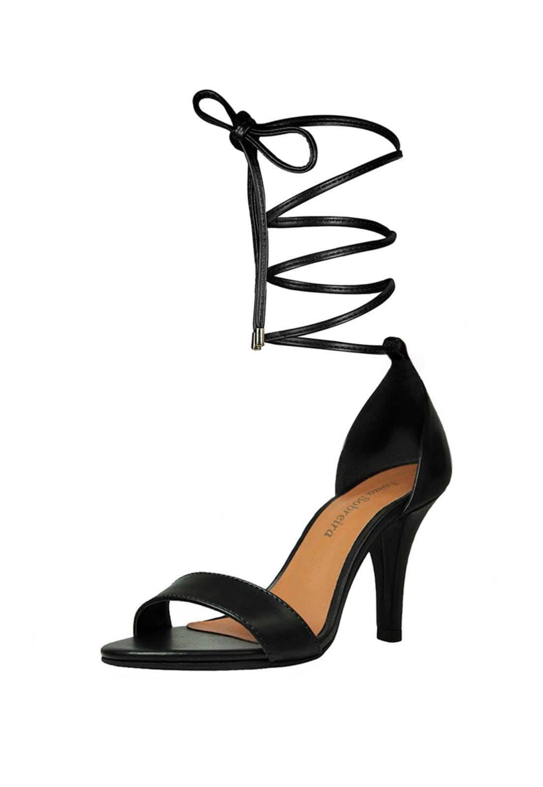 Vista 2 Sandália Troca Tira Salto Alto Fino Luiza Sobreira Preta Mod. 2183-2 Luiza Sobreira preto