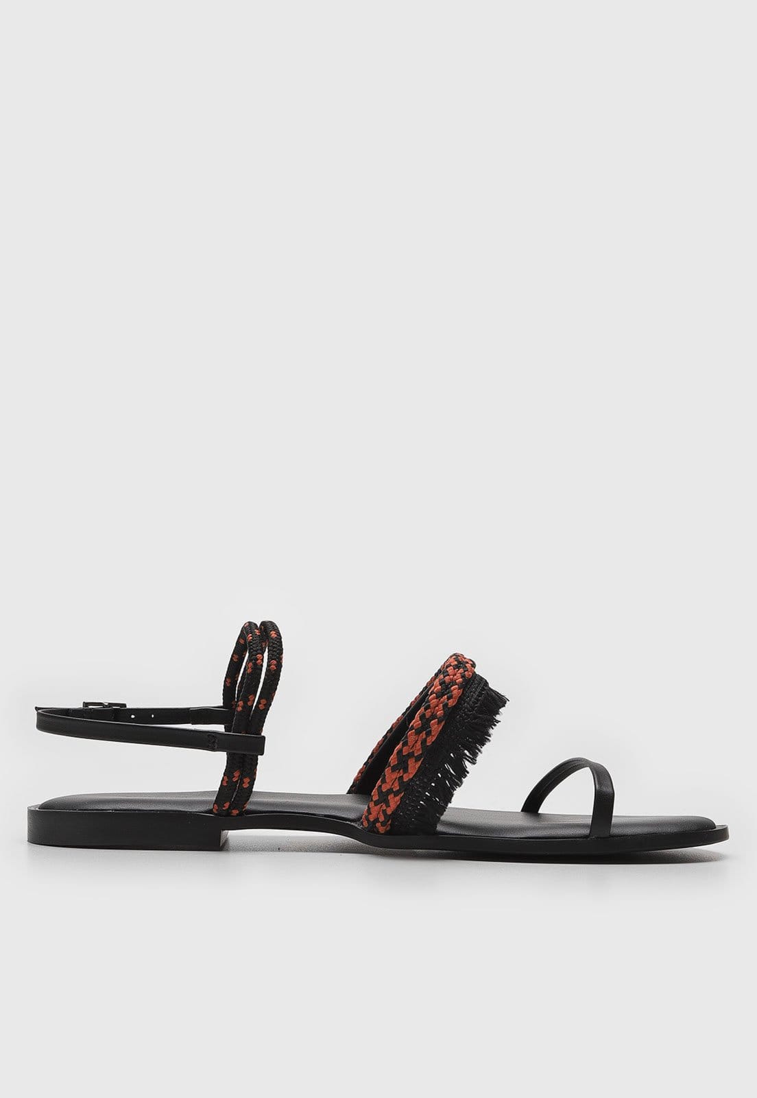 Vista 2 Rasteira Via Mia Franja Preta Via Mia preto