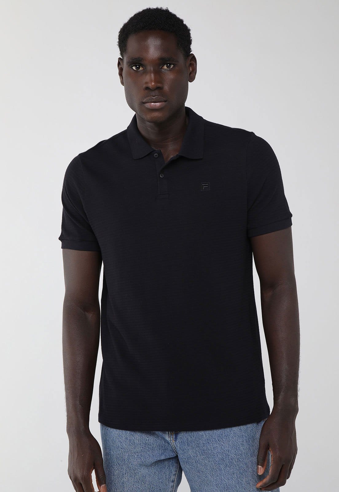 Vista principal Polo Masculina Fila Regular GT Preta Fila preto