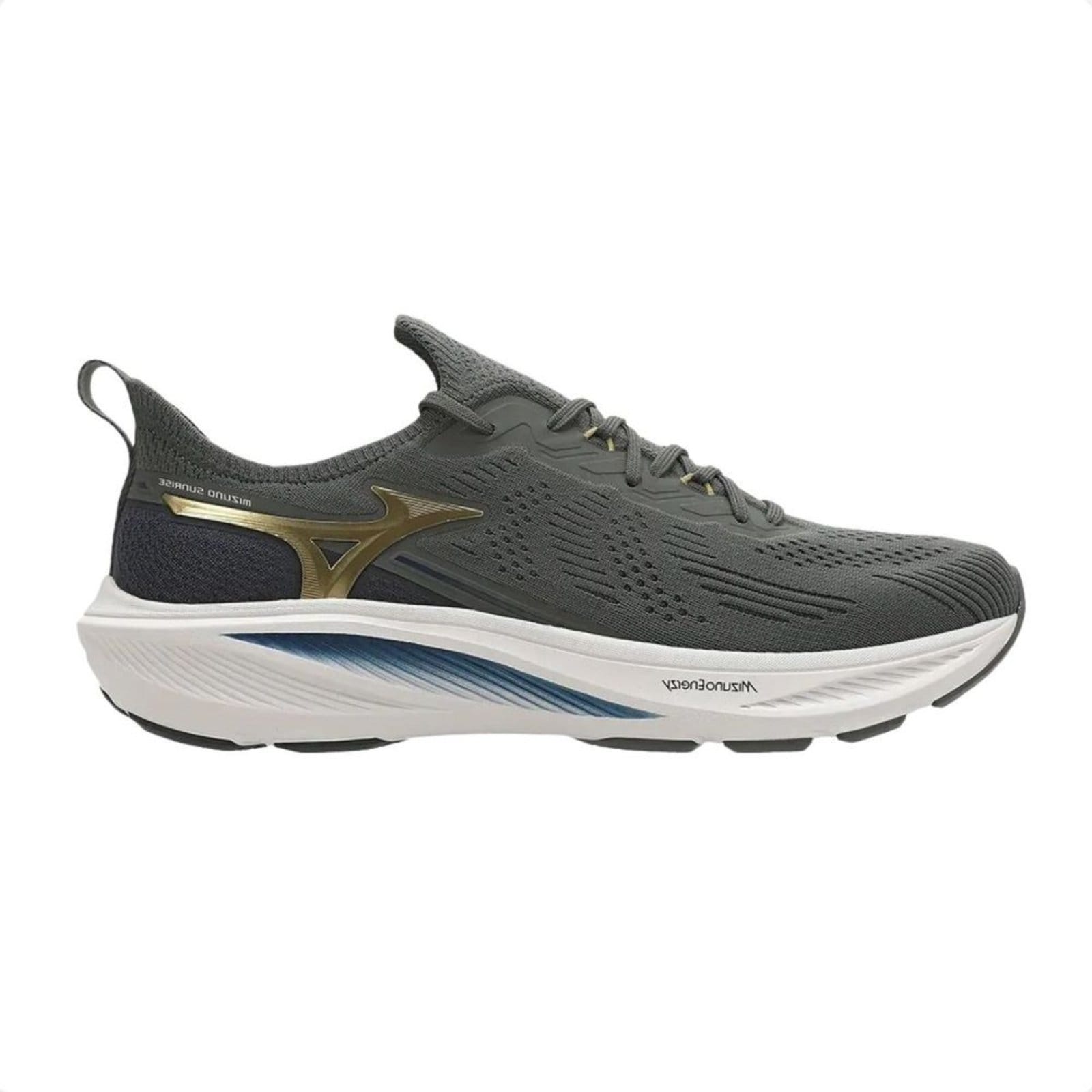 Vista principal Tênis Corrida Masculino Mizuno Sunrise Chumbo Mizuno cinza