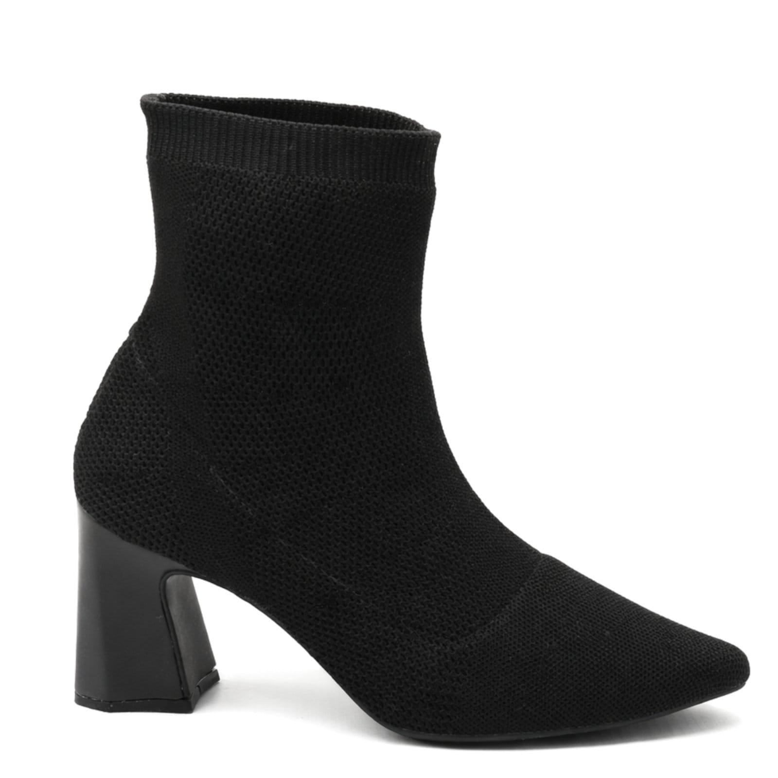 Bota Feminina de Cano Curto Meia 184000 Preta