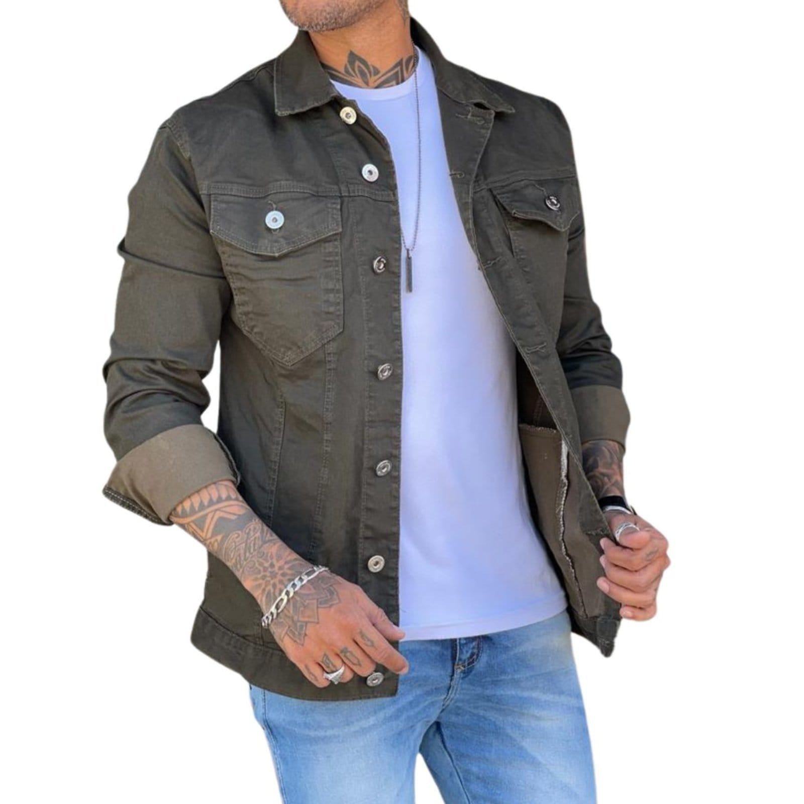 Jaqueta Masculina Sarja Quadriculada