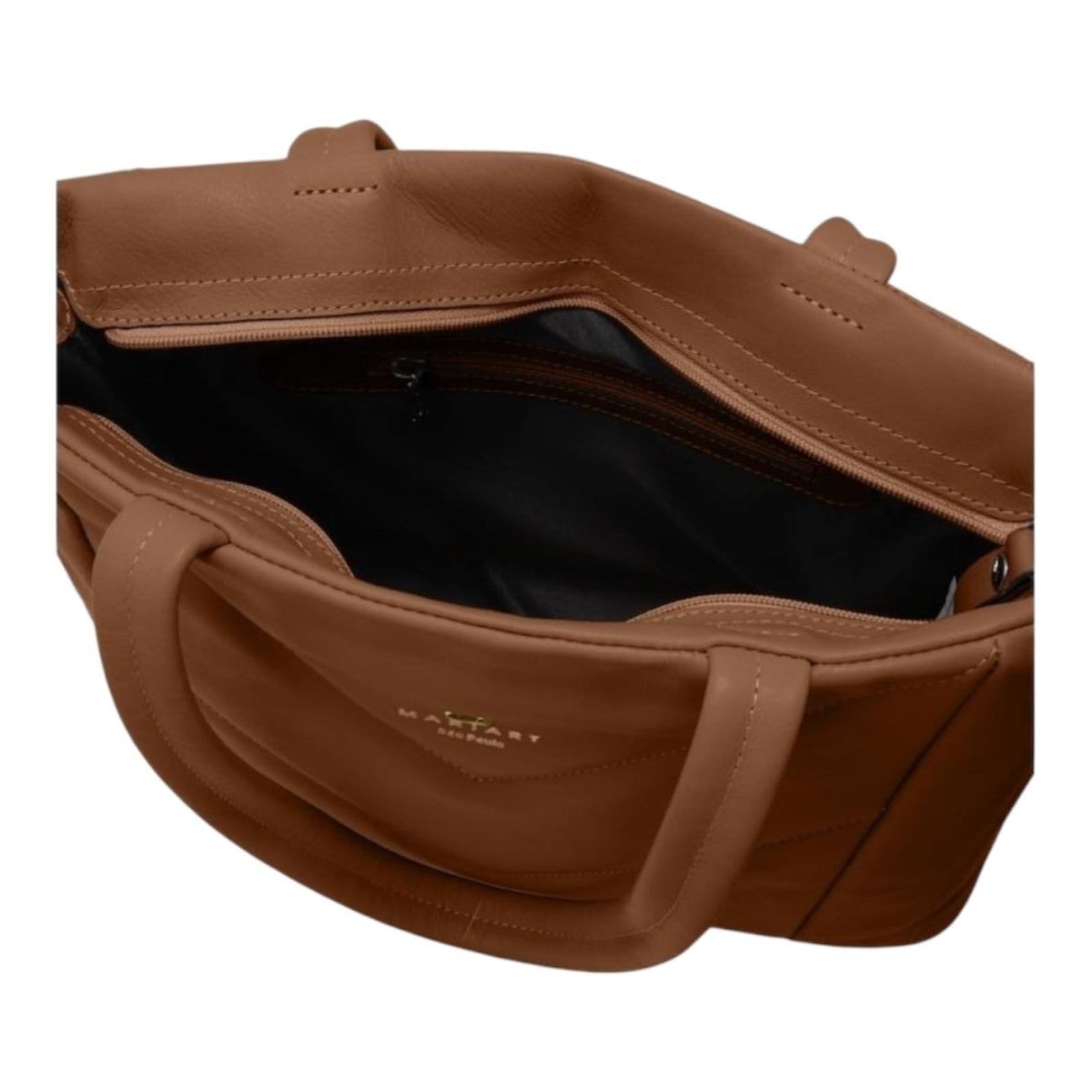 Vista 2 Bolsa Feminina Shoulder Couro Mariart Camel Graviola Mariart caramelo