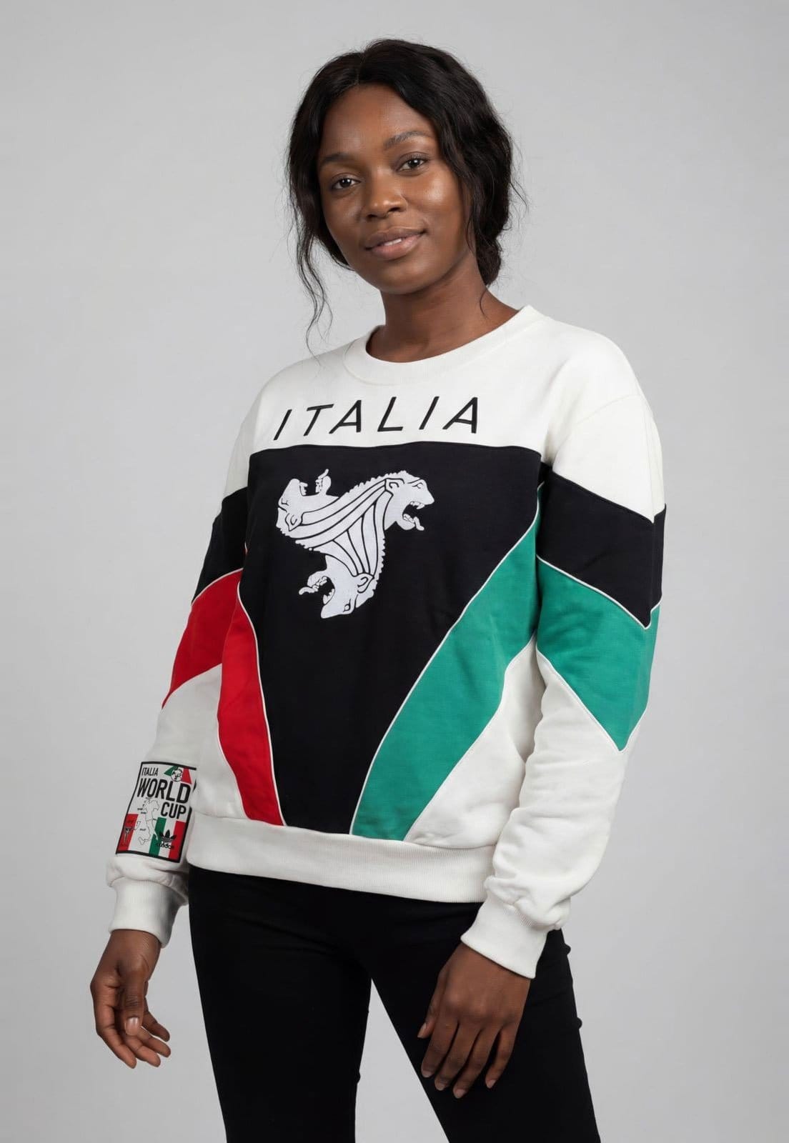 Blusa de Moletom Feminina adidas Originals Italia Crew Branca