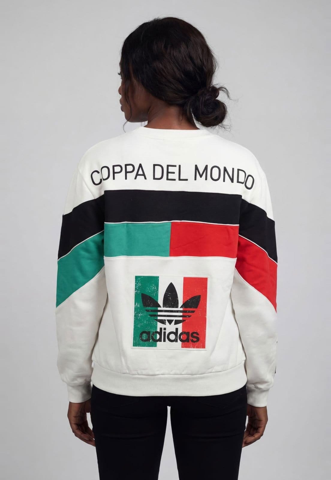 Vista 2 Blusa de Moletom Feminina adidas Originals Italia Crew Branca adidas Originals branco