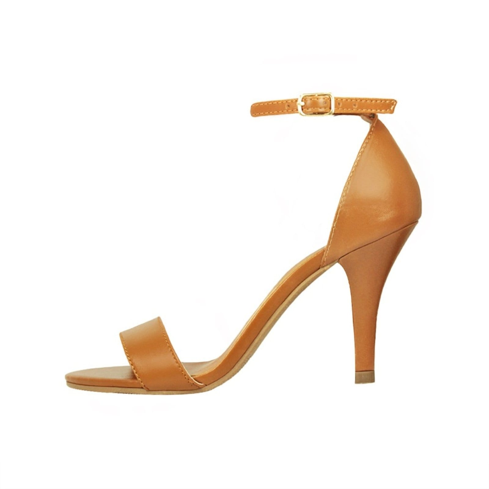 Vista 2 Sandália Salto Alto Fino Luiza Sobreira Couro Mod. 1050 Luiza Sobreira caramelo