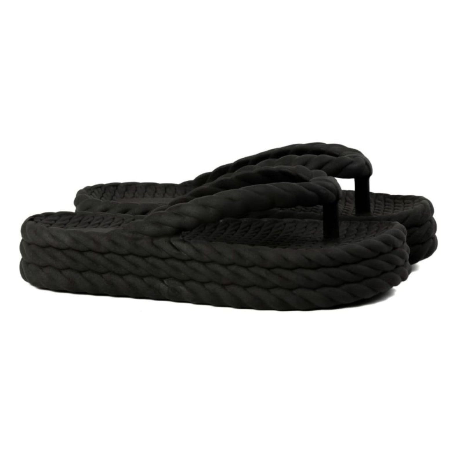 Chinelo Feminino Plataforma Veritimo Sandália Tamanco Corda Trança De Dedo Versátil