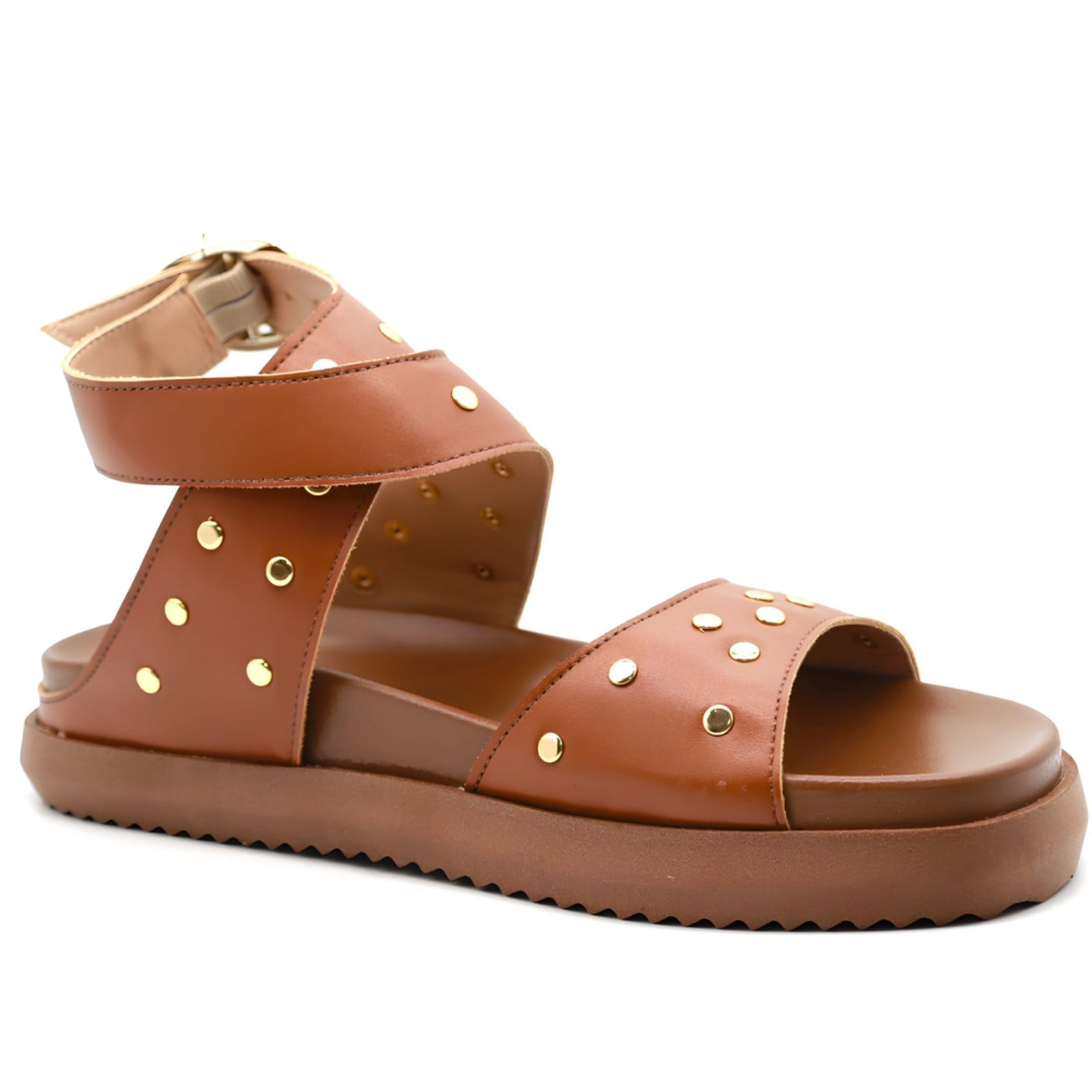 Vista 2 Papete Flatform Feminina Napa Confortável e Estilosa 004 Sete Sales caramelo
