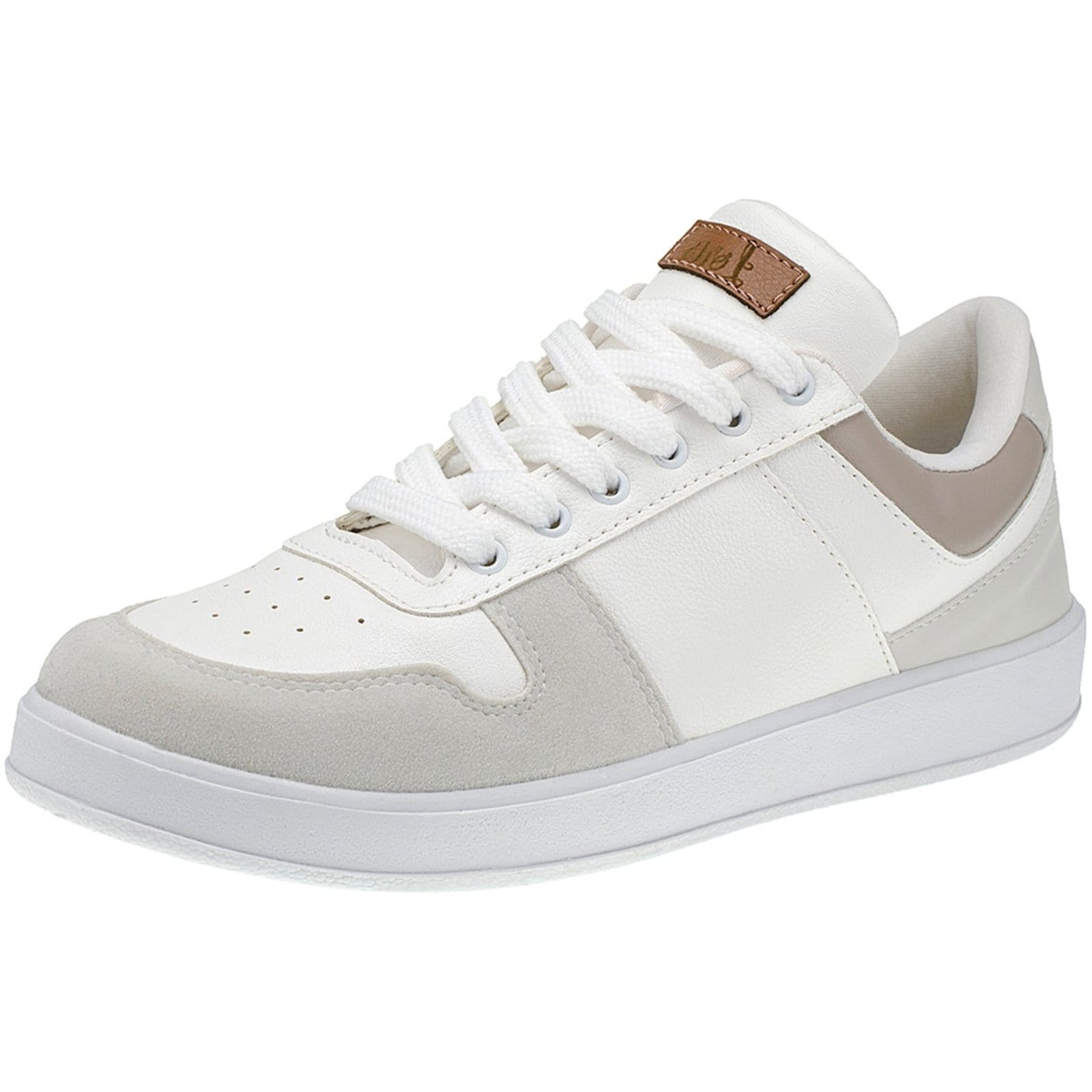 Tênis Feminino Casual com Recortes Clássico Retrô Neutro Plataforma Retrocore 7802 com Areia