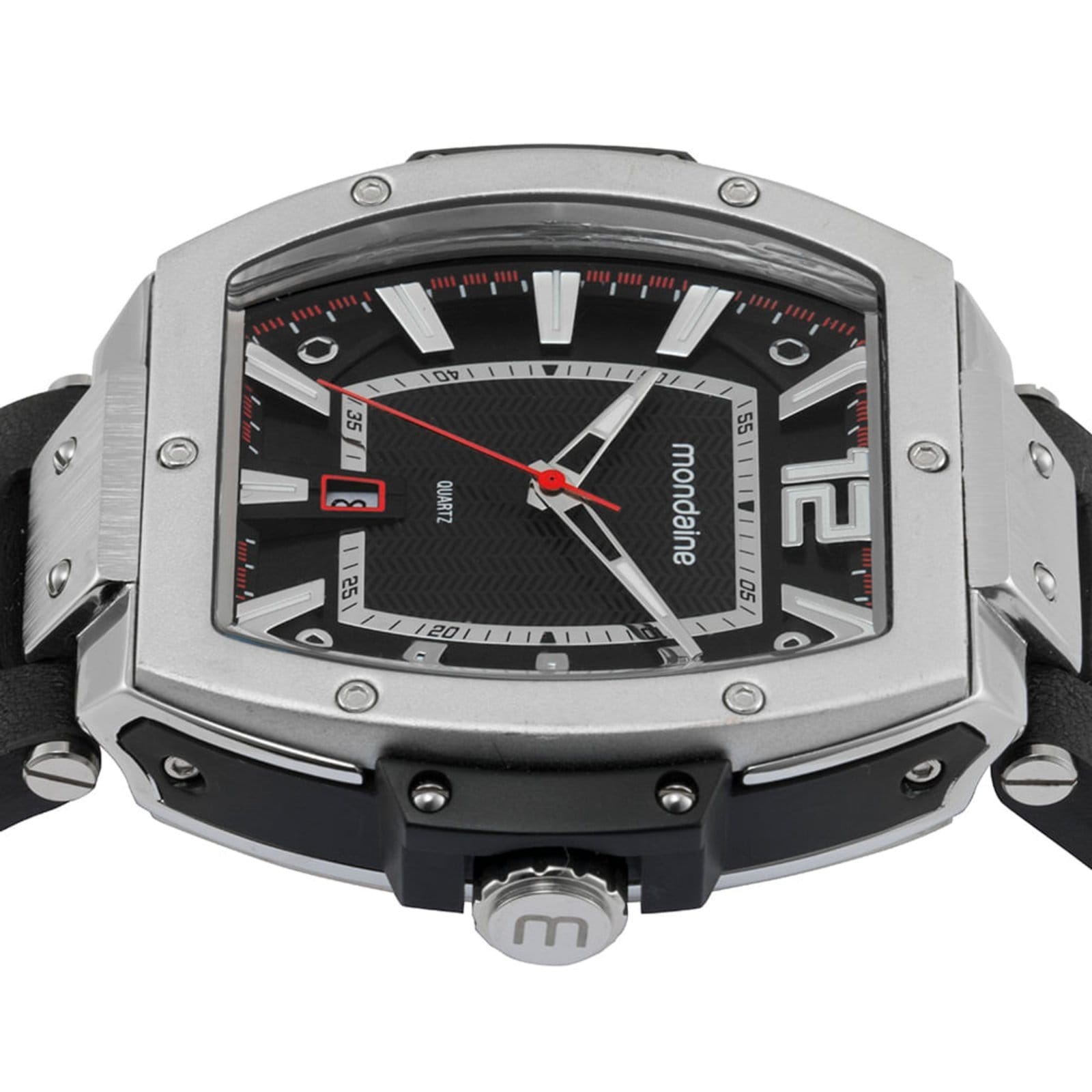 Vista 2 Relógio Masculino Calendário Mostrador 3D Mondaine preto