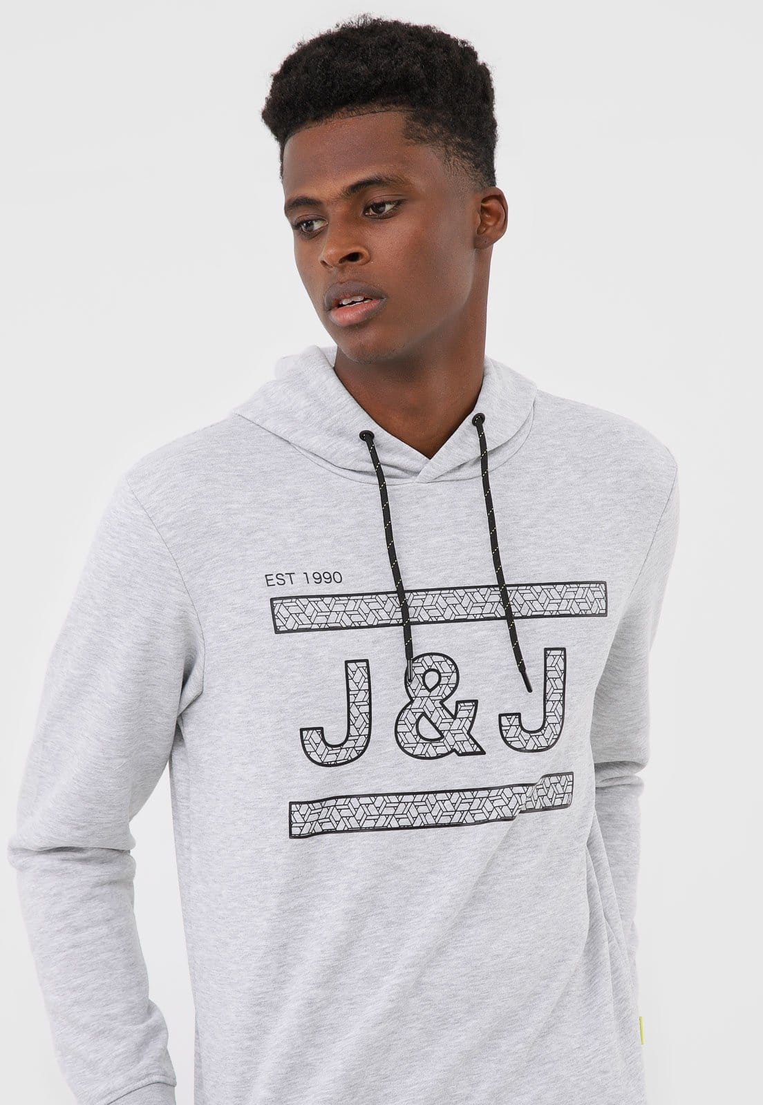 Blusa de Moletom Flanelada Fechada Jack & Jones Logo