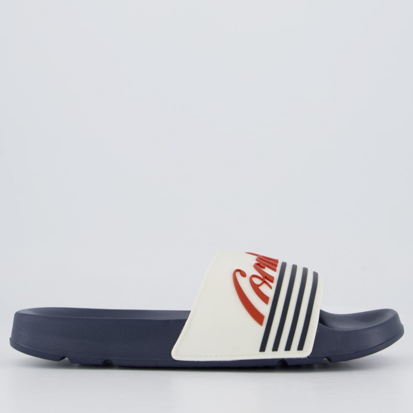 Vista 2 Chinelo Coca Cola Slide Motion Marinho e Off White Coca-Cola azul white