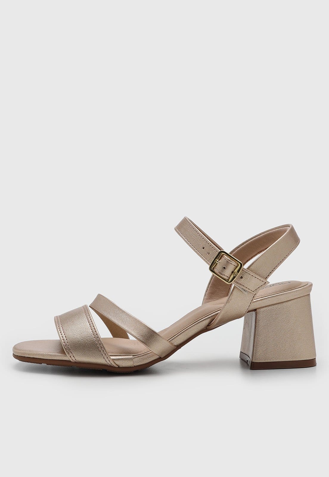 Sandália Feminina Modare Salto Bloco Dourada