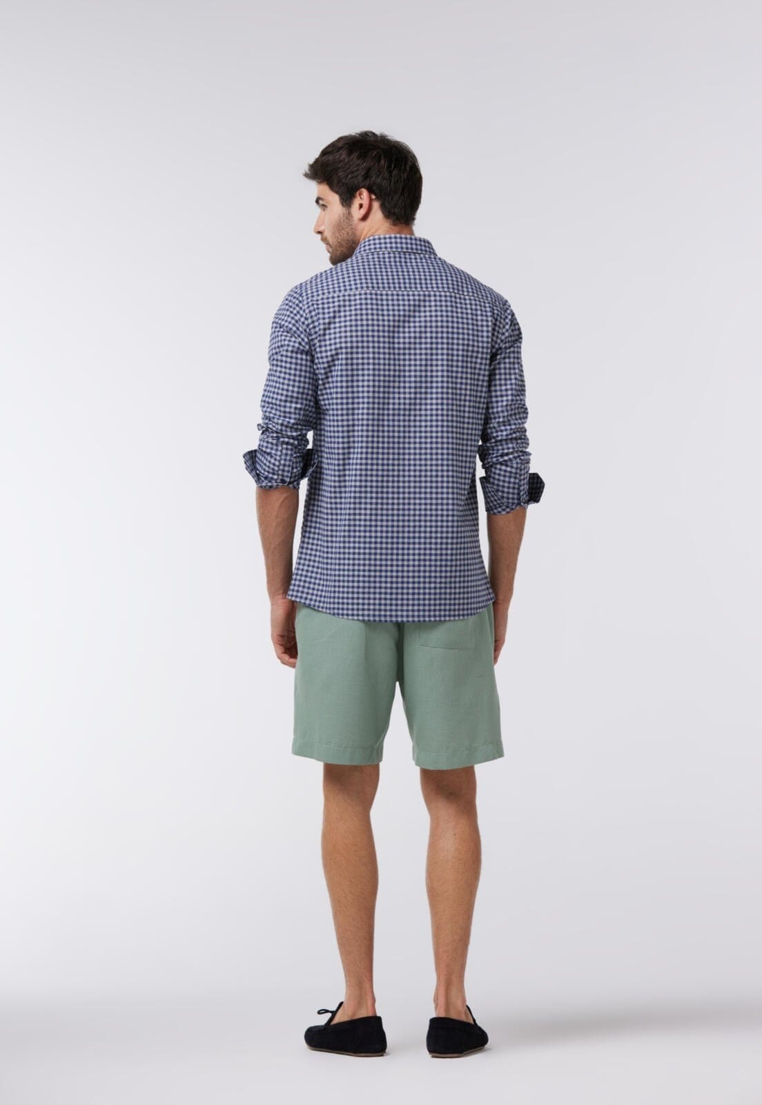 Vista 2 Camisa Traymon Slim Manga Longa Marinho/Mescla Traymon xadrez