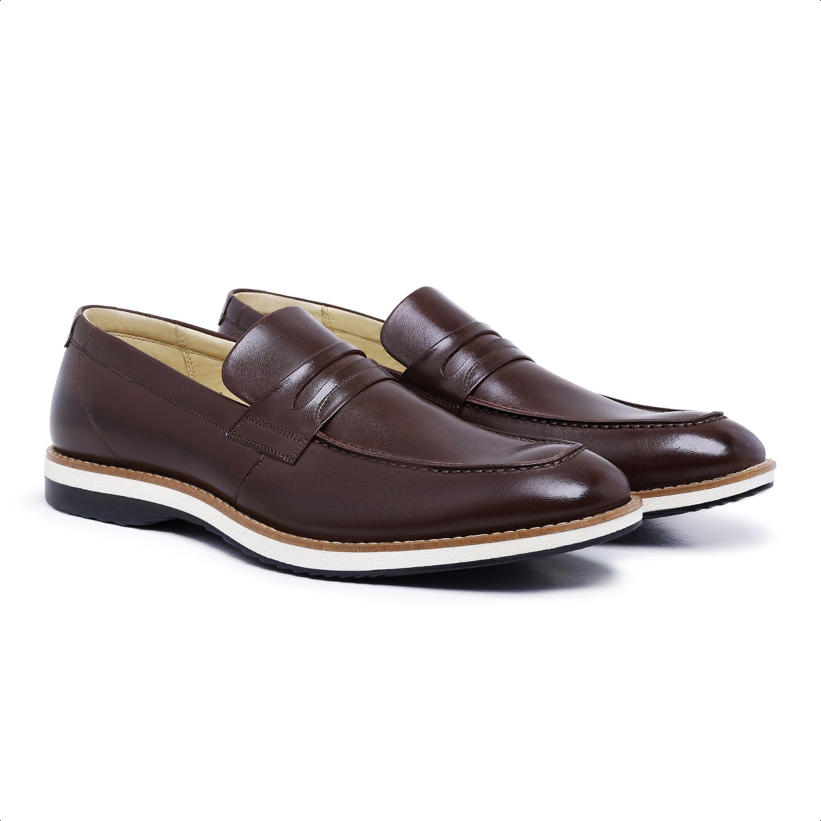 Vista 2 Sapato Casual Loafer em Couro Paulo Vieira cor Tabaco Paulo Vieira Homem café