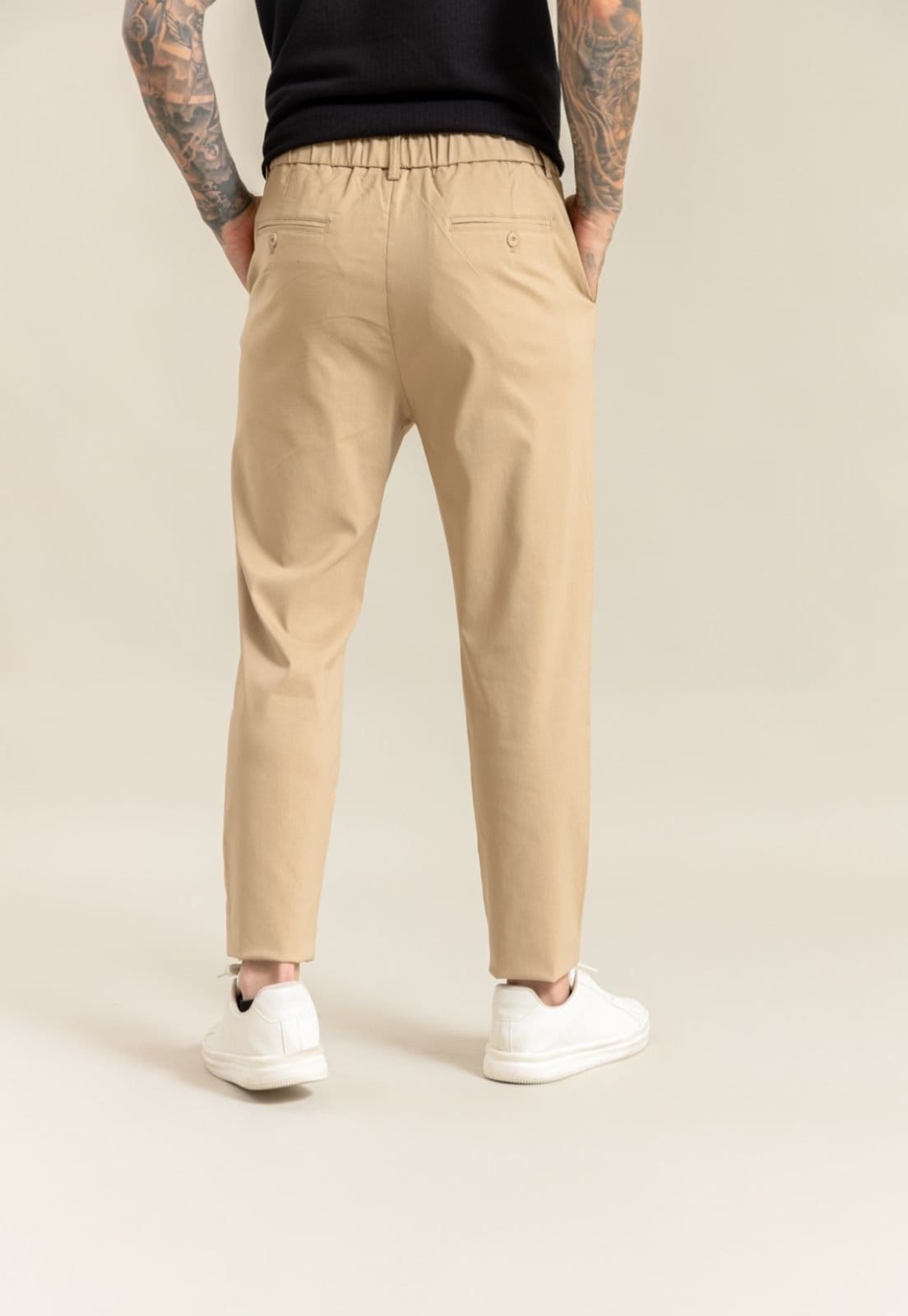 Vista 2 Calça Alfaiataria Masculina Social Slim Color Dialogo Mocha Dialogo Jeans cáqui