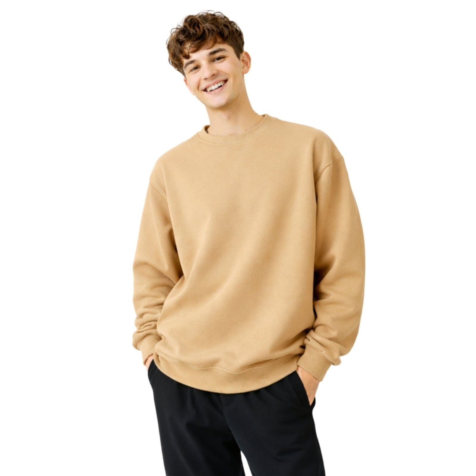 Blusa de Frio Moletom Sem Capuz Confortavel Macio Liso