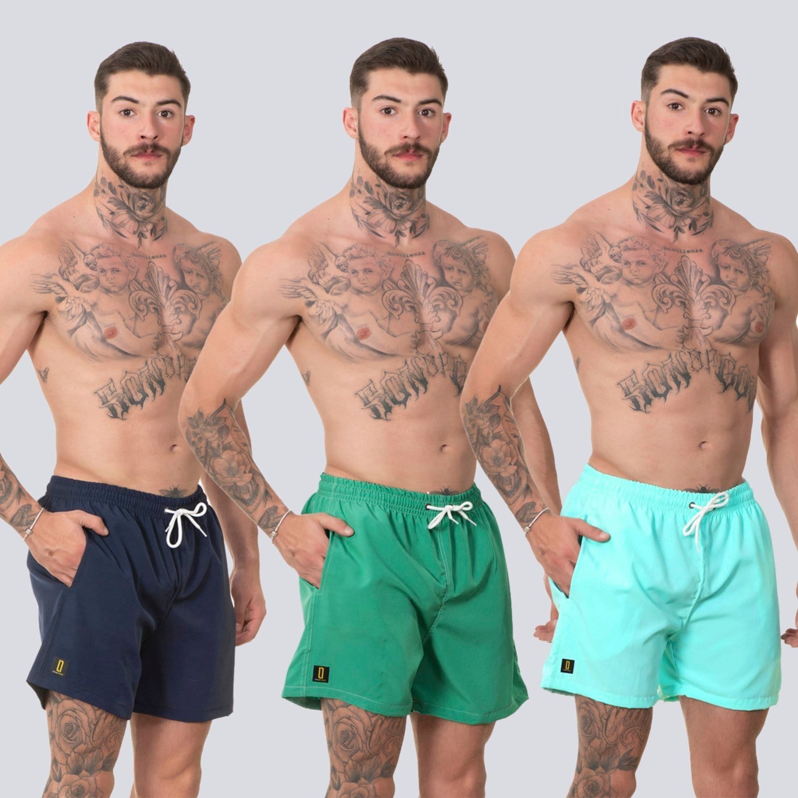 Kit 3 Short Masculino Bermuda Praia Mauricinho Jr Rf370 Colorido