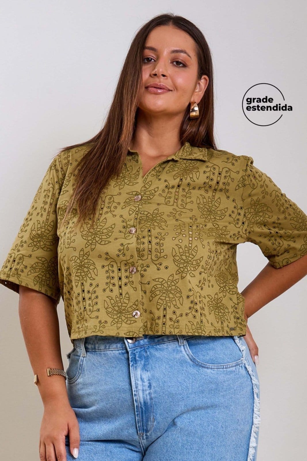 Camisa Feminina Tropical Devorê Marialícia